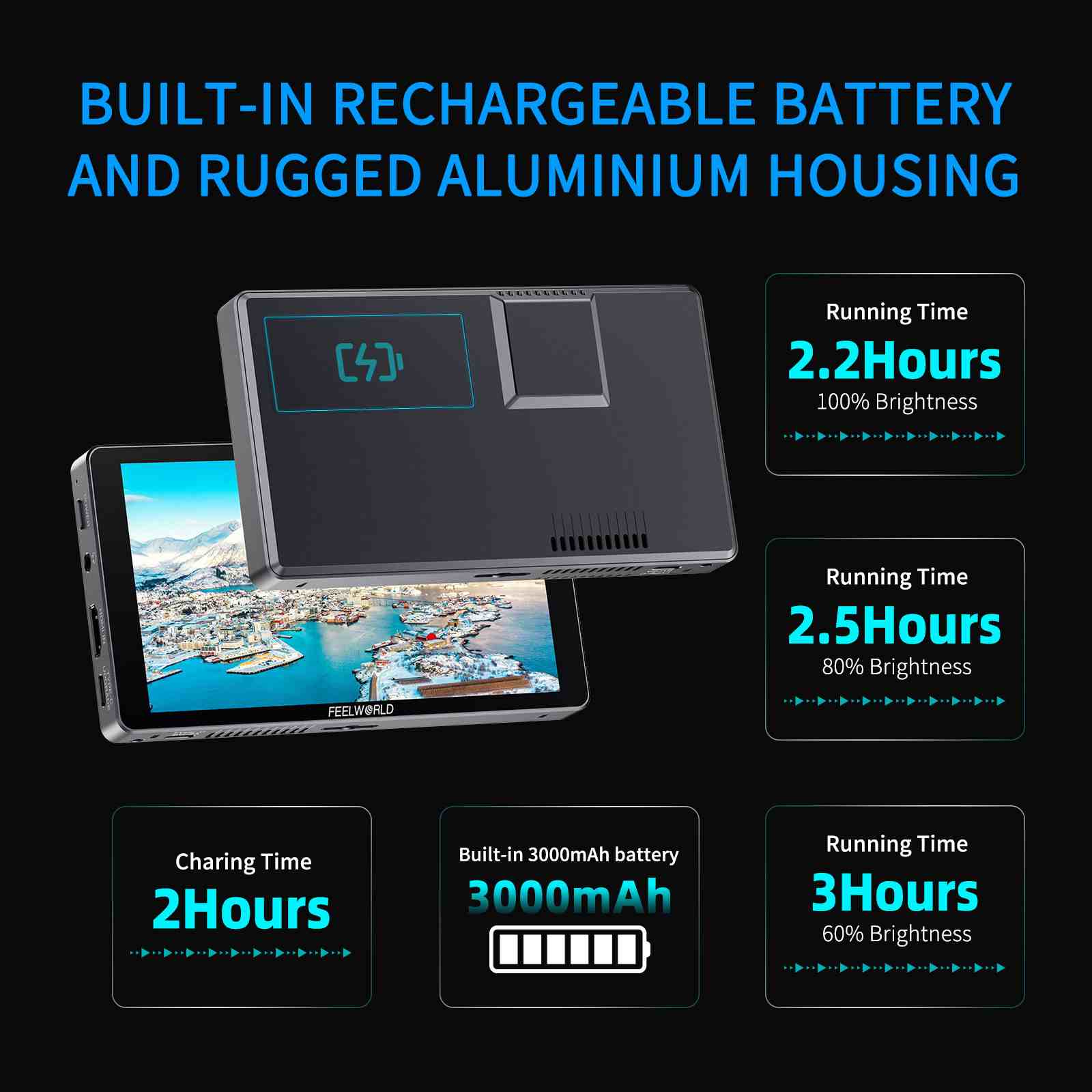 Feelworld P6XL Monitor 6" Touch 1200nit Batteria HDMI 4K