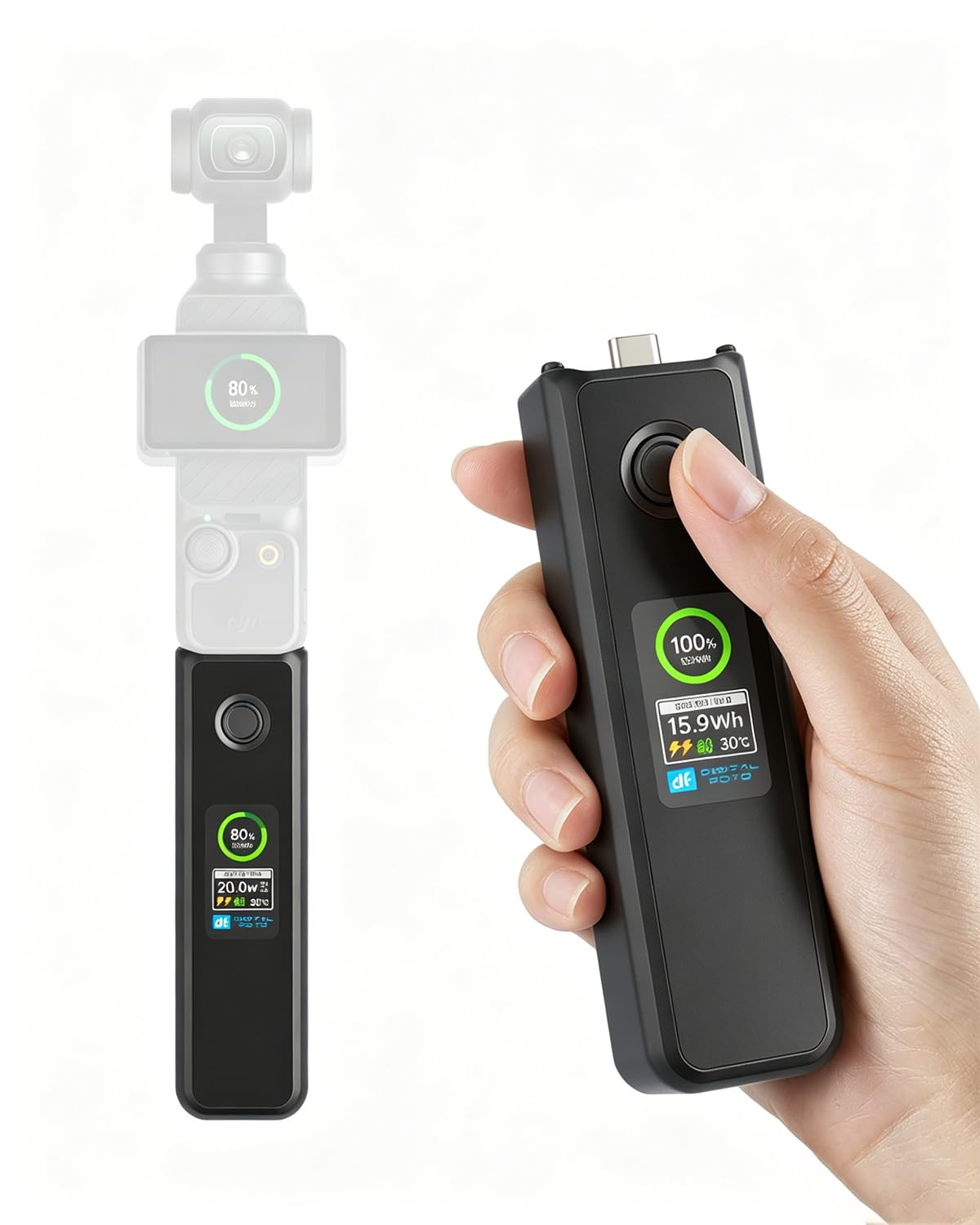 DigitalFoto CONTENT CREATOR impugnatura batteria Pocket 3/4 20W 2pz