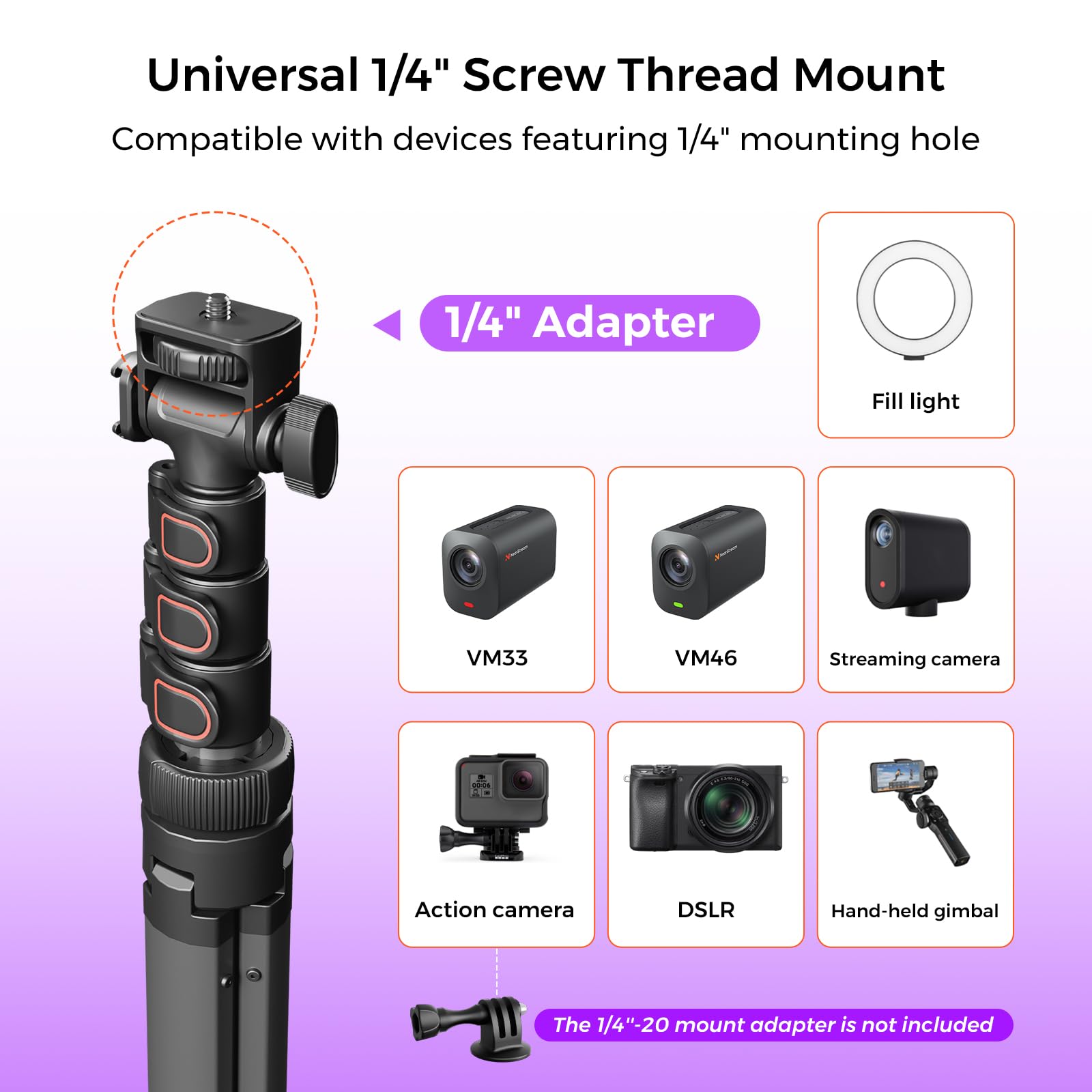 NearStream AW-CZT-02 Treppiede Fotocamera 51-160 cm 3 kg