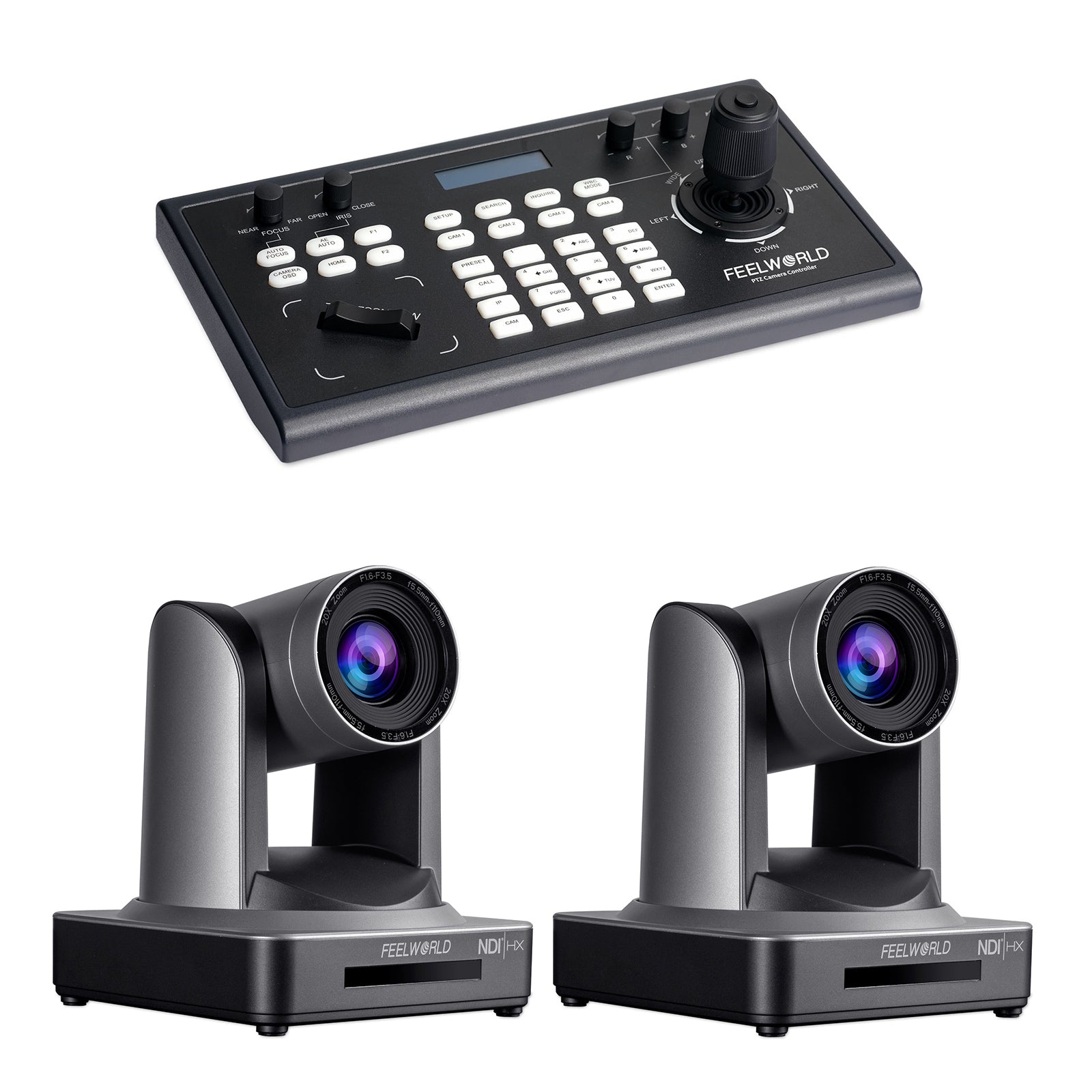 Feelworld KBC10 + 2 NDI20X kit streaming PTZ multicam