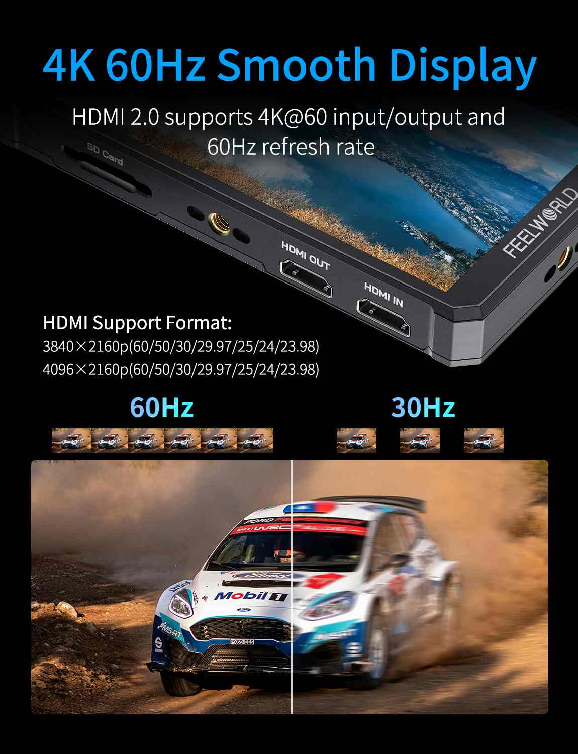 Feelworld PS6 Monitor Camera 5.5" OLED Touch Verticale F550