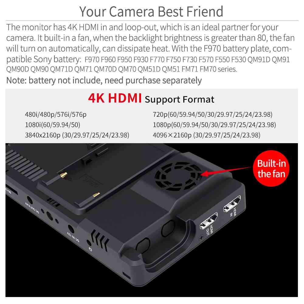 Feelworld LUT6 monitor camera touch 6" 2600nit 4K HDMI HDR