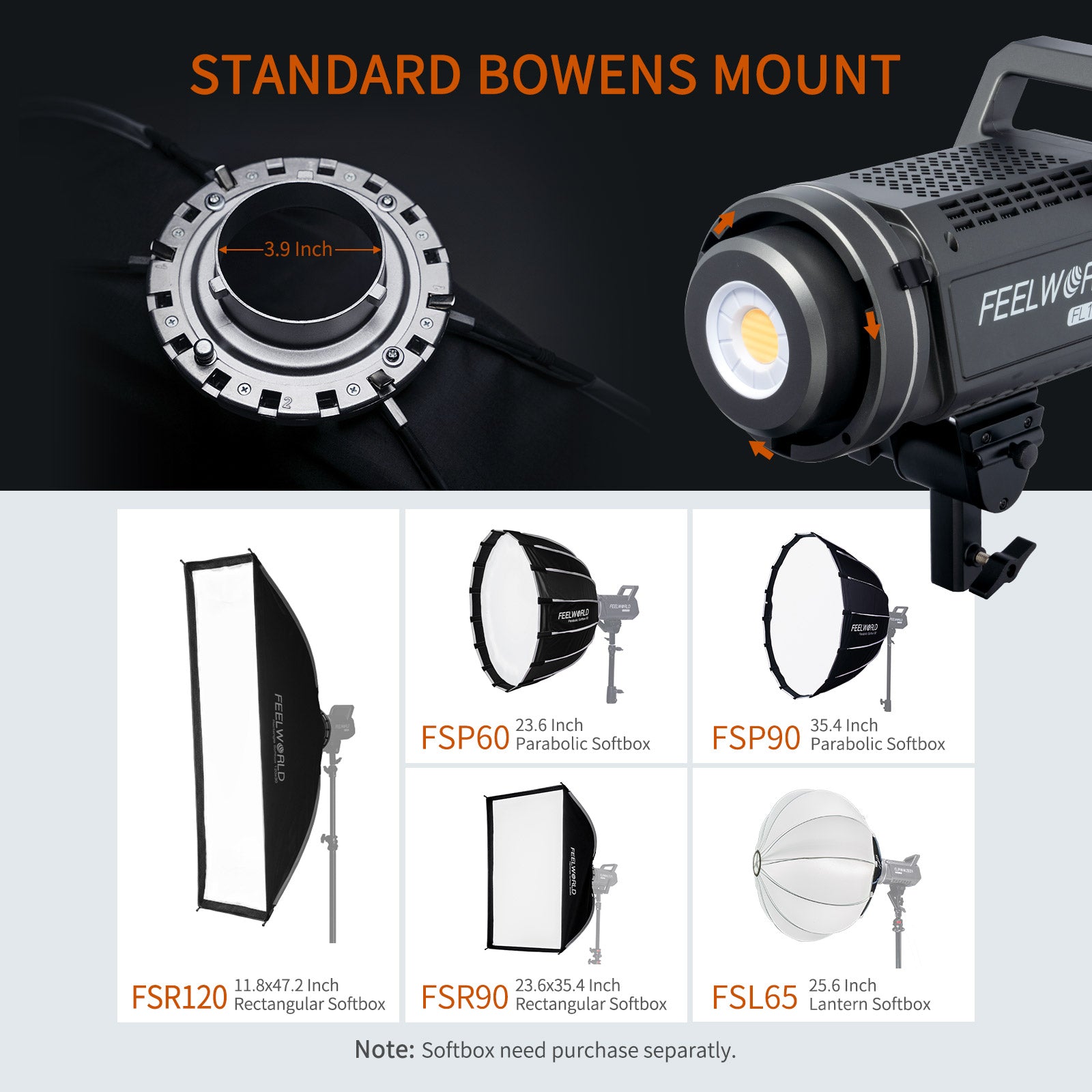 Feelworld FL125B 125W Luce Video LED Bicolore 2700-6500K