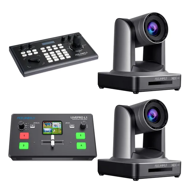 Feelworld KBC10 + L1 V1 + NDI20X kit regia streaming PTZ