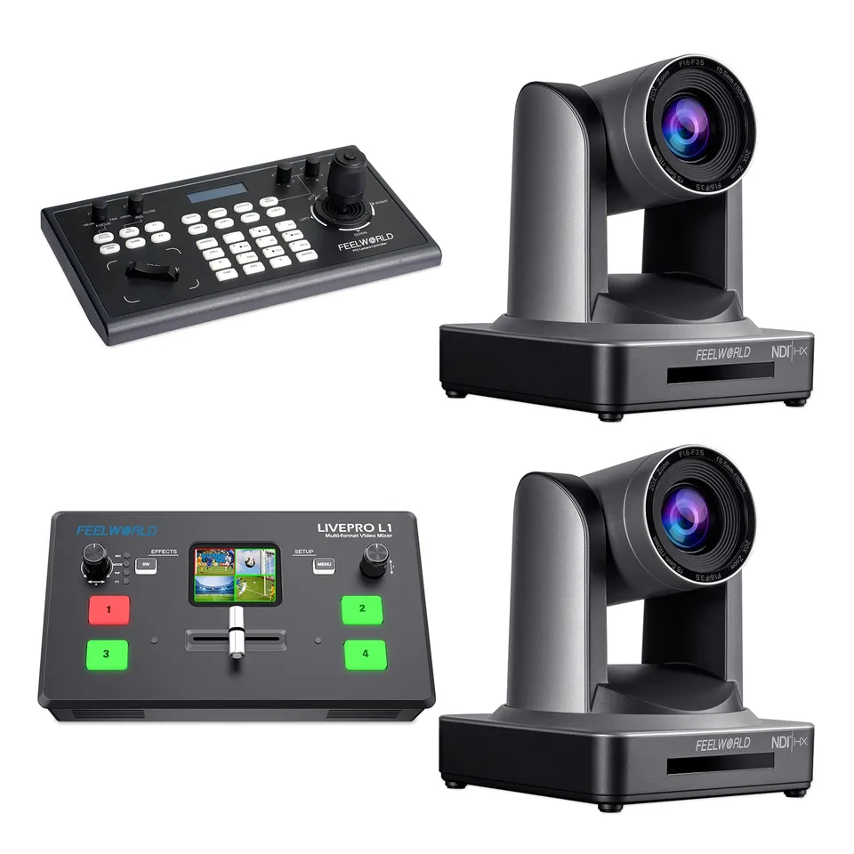 Feelworld KBC10 + L1 V1 + NDI20X kit regia streaming PTZ