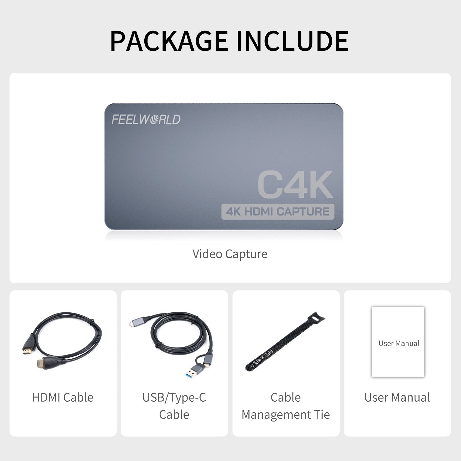 Feelworld C4K Scheda Acquisizione 4K60 HDMI Loop-Out USB-C