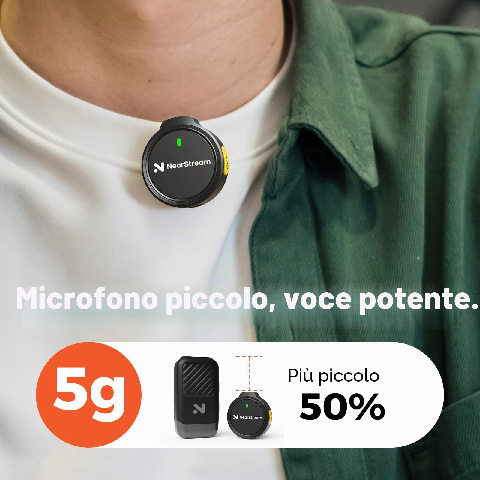 NearStream AWM25T microfono lavalier wireless Type-C 50m