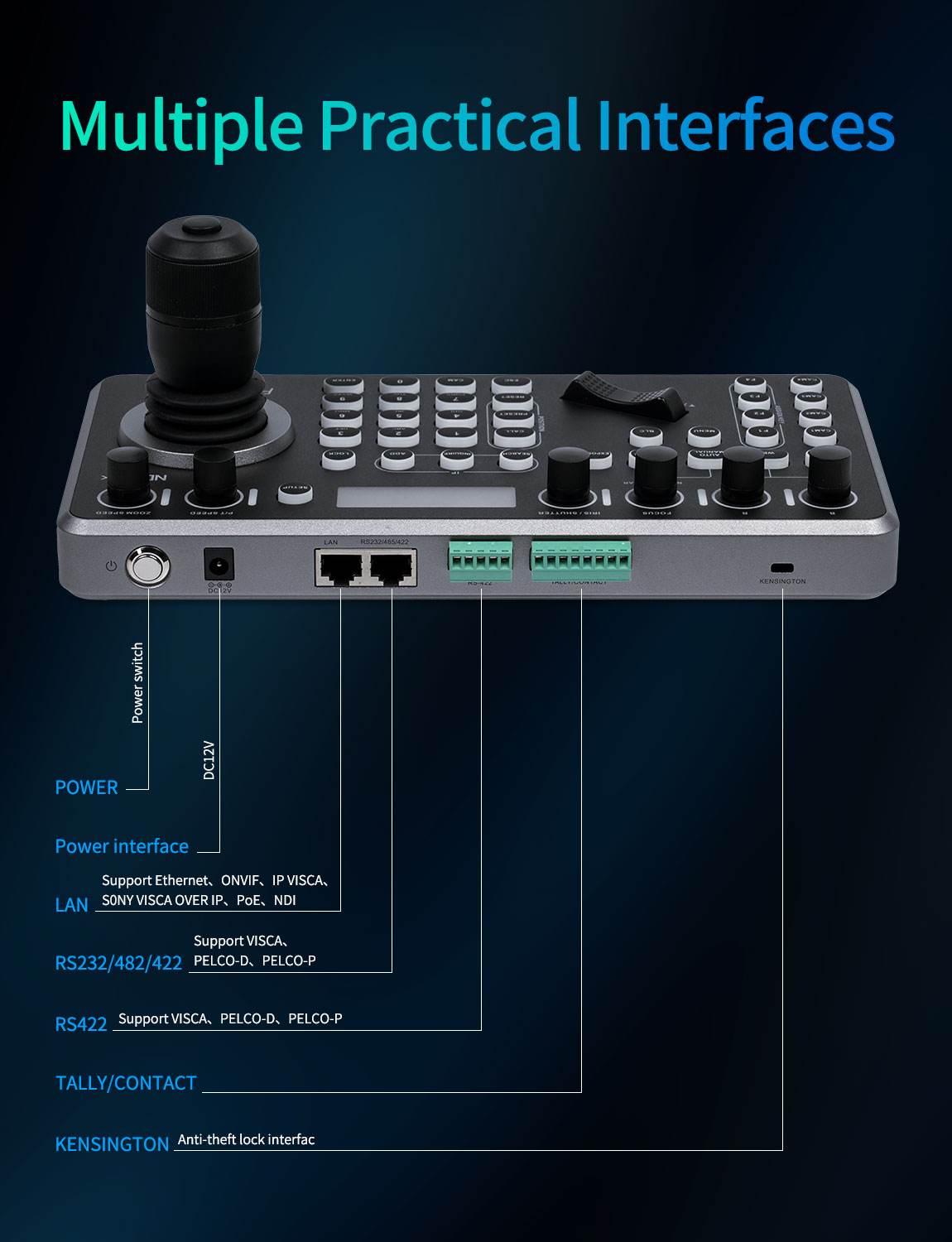 Feelworld KBC20N Controller PTZ NDI Joystick PoE