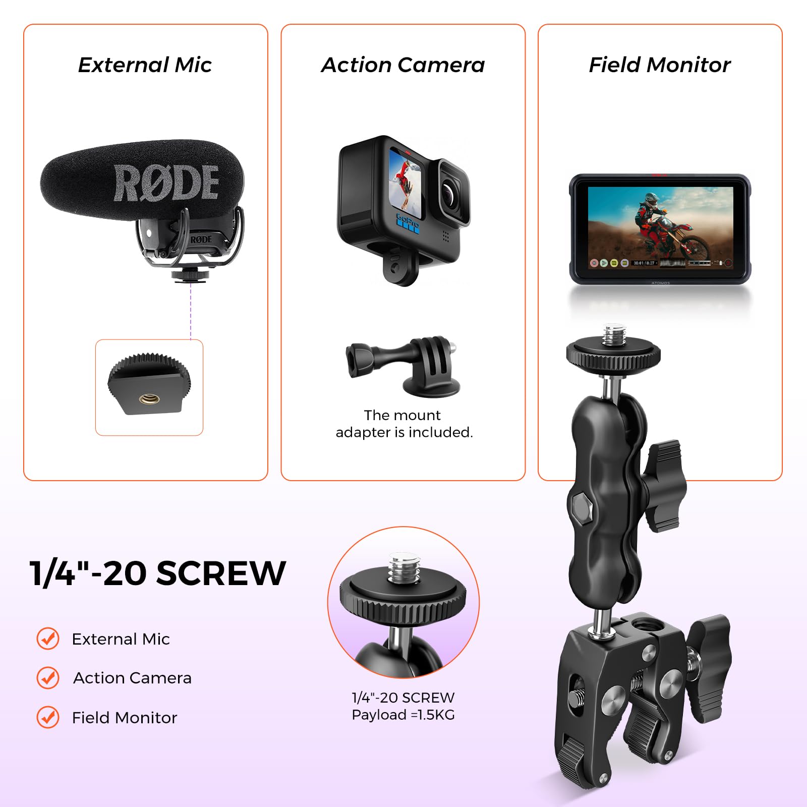 NearStream Stands Cables kit morsetto magic arm teste sfera