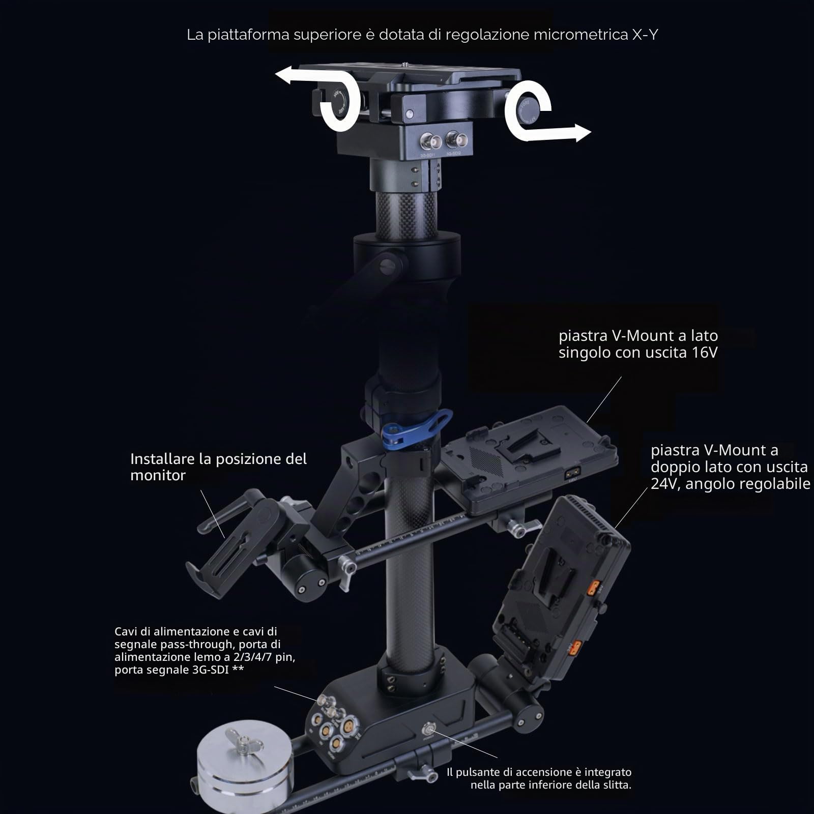 DigitalFoto Thanos PROCINE Steadycam Professionale 5-35 kg