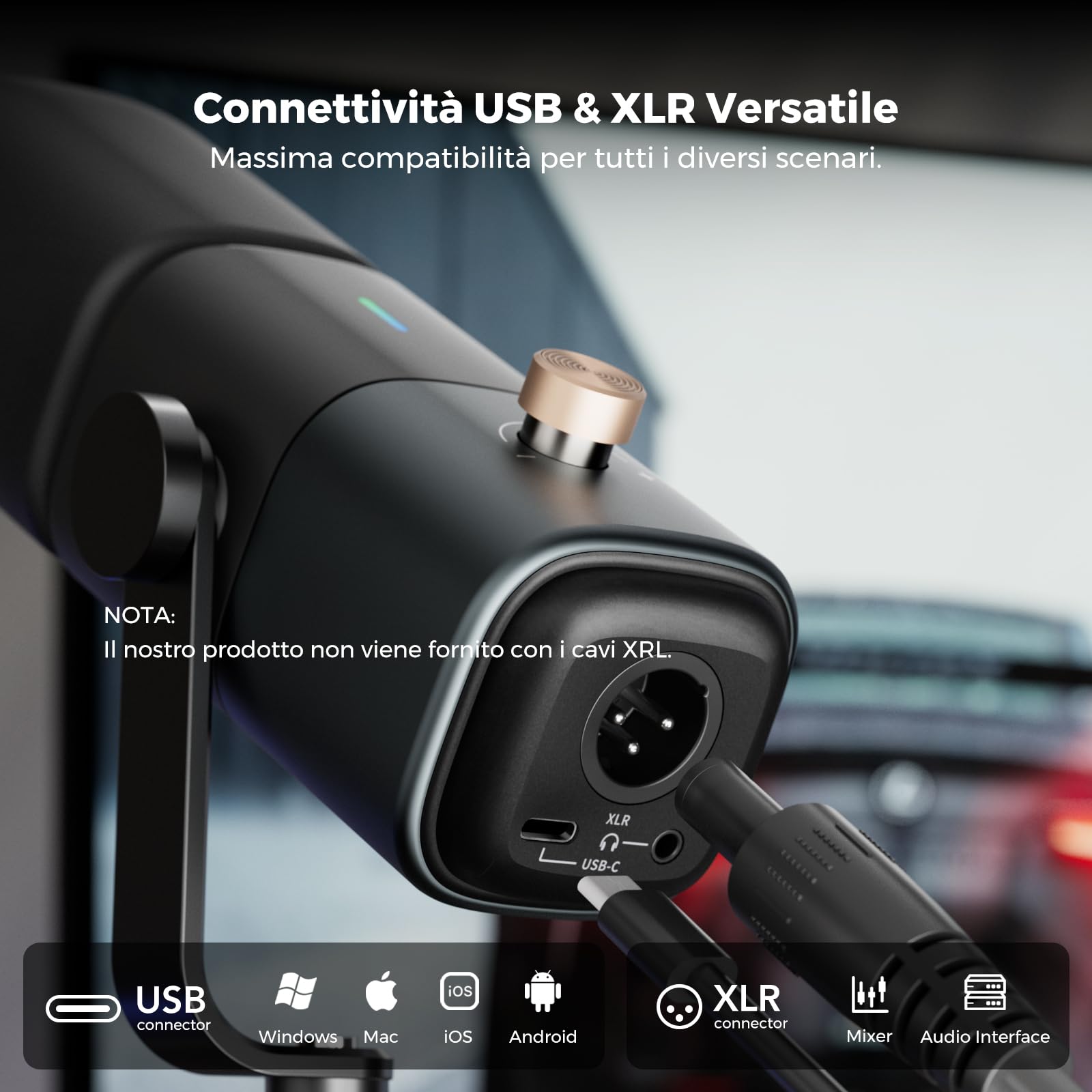 NearStream Microphone microfono dinamico USB XLR supercardioide