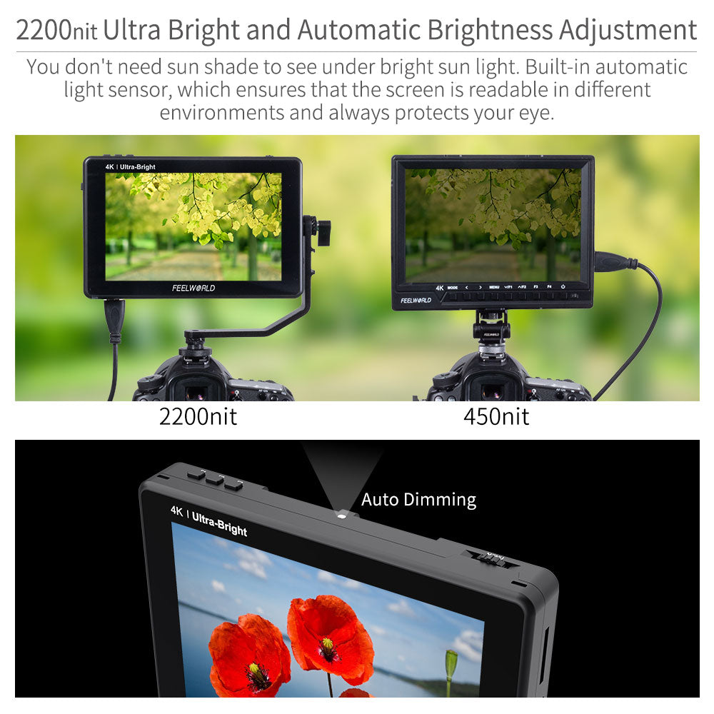 Feelworld LUT7S 7" Monitor Camera Touch 2200nit SDI 4K