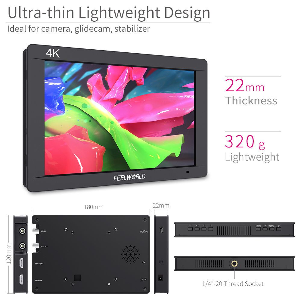Feelworld FW703 Monitor da campo 7" SDI HDMI 450nit