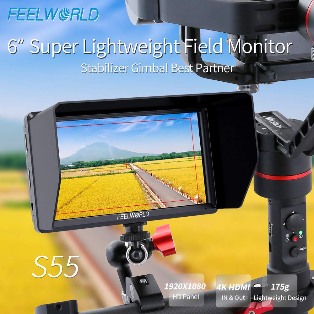 Feelworld S55 V3 6" Monitor Camera HDMI 4K 3D LUT 450nit
