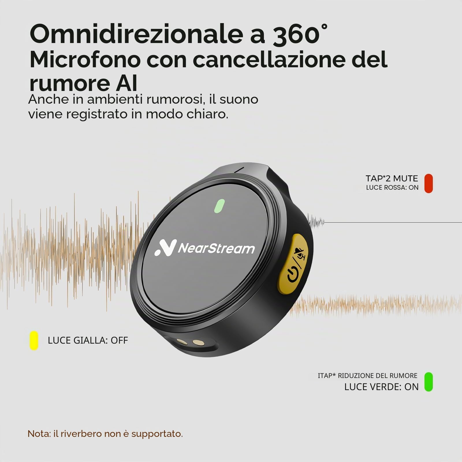 NearStream AWM25T microfono lavalier wireless Type-C 50m