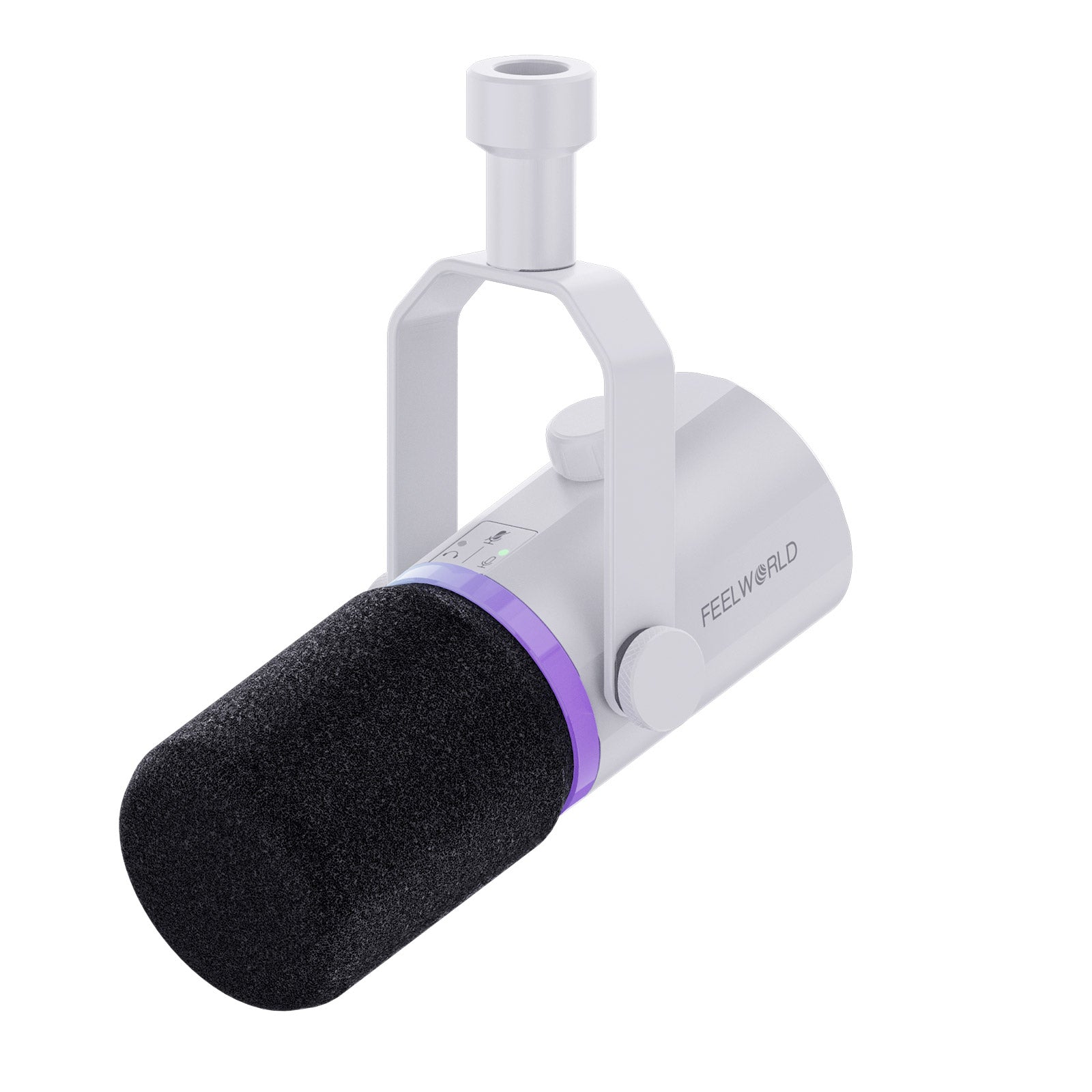 Feelworld PM1 Microfono Dinamico XLR USB Bianco Podcast