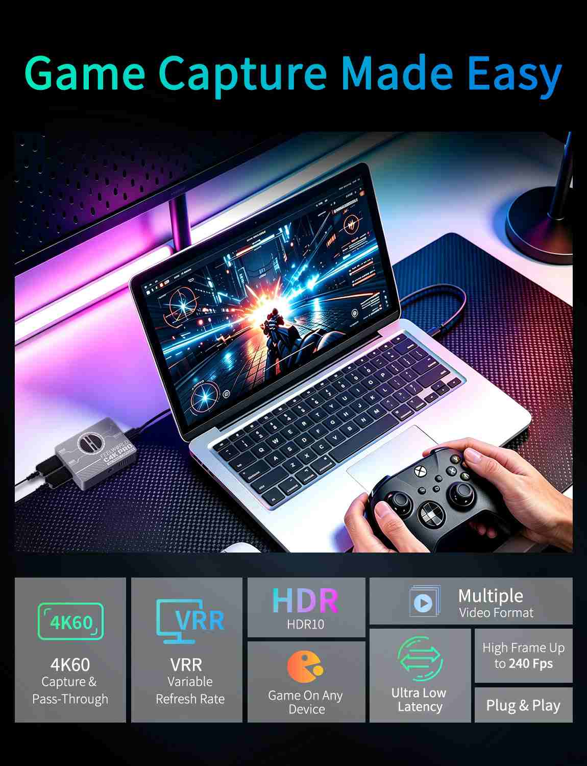 Feelworld C4K PRO Scheda Acquisizione 4K60 HDMI USB-C