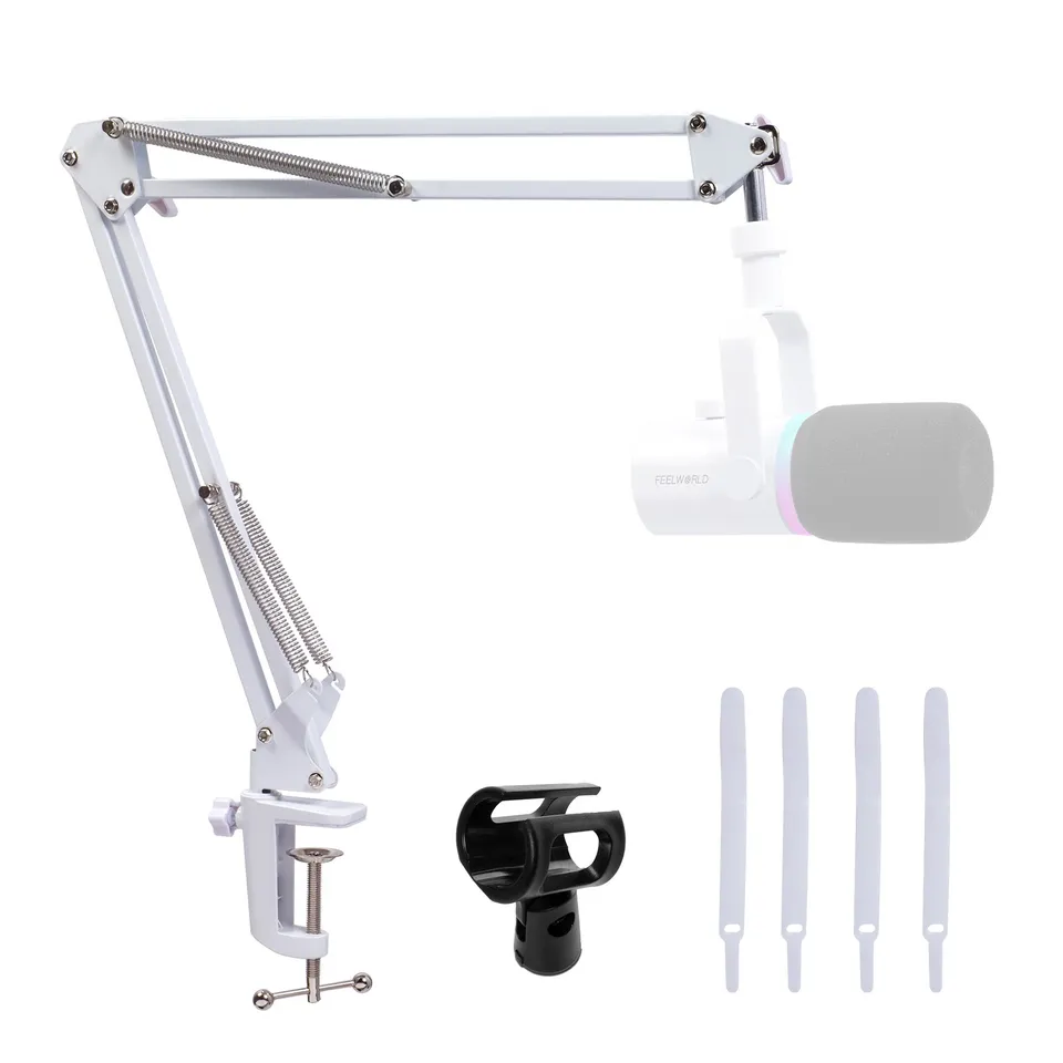 Feelworld AMS1 Braccio Microfono Bianco per PM1 Dinamico