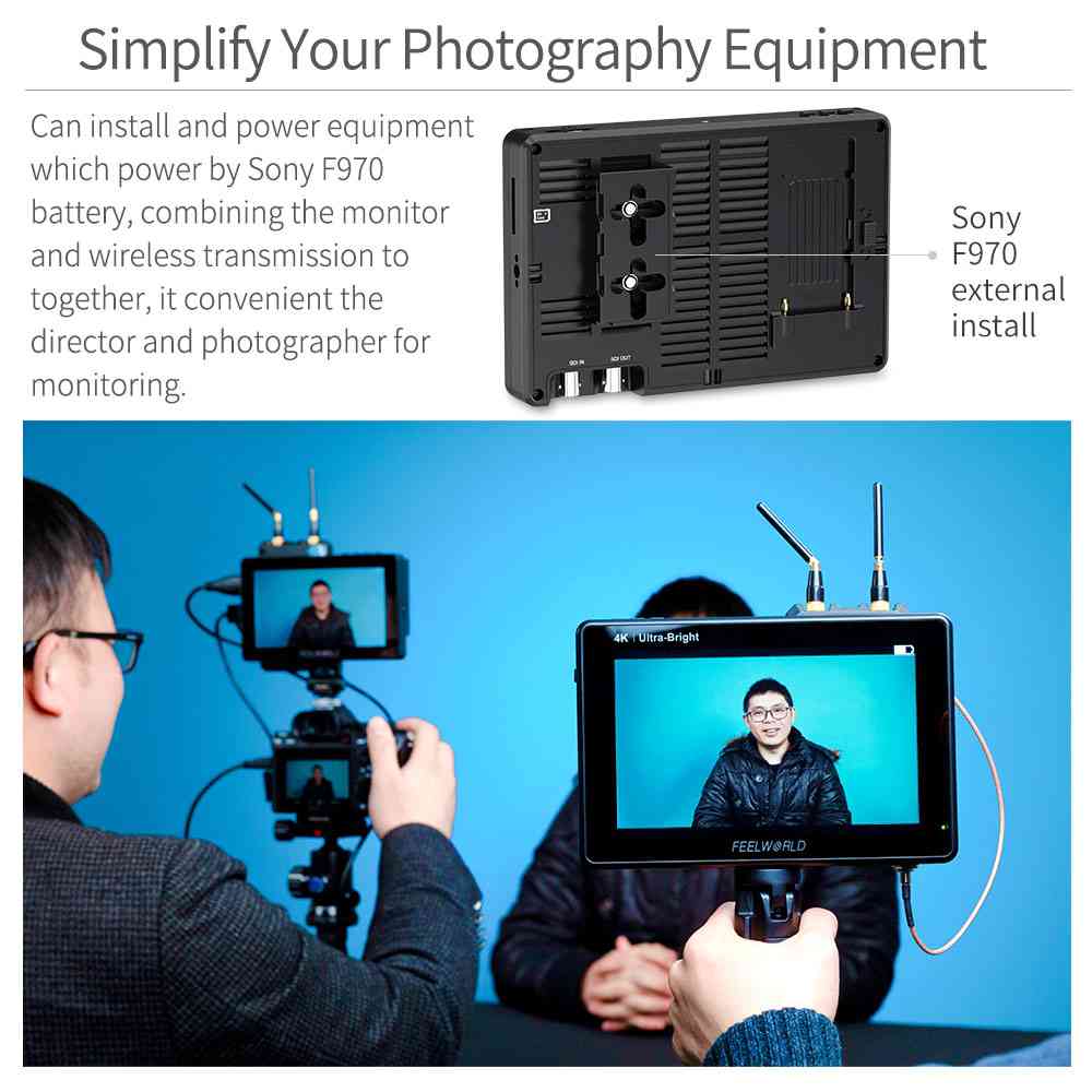 Feelworld LUT7S PRO 7" Monitor Camera Touch 2200nit F970 Kit