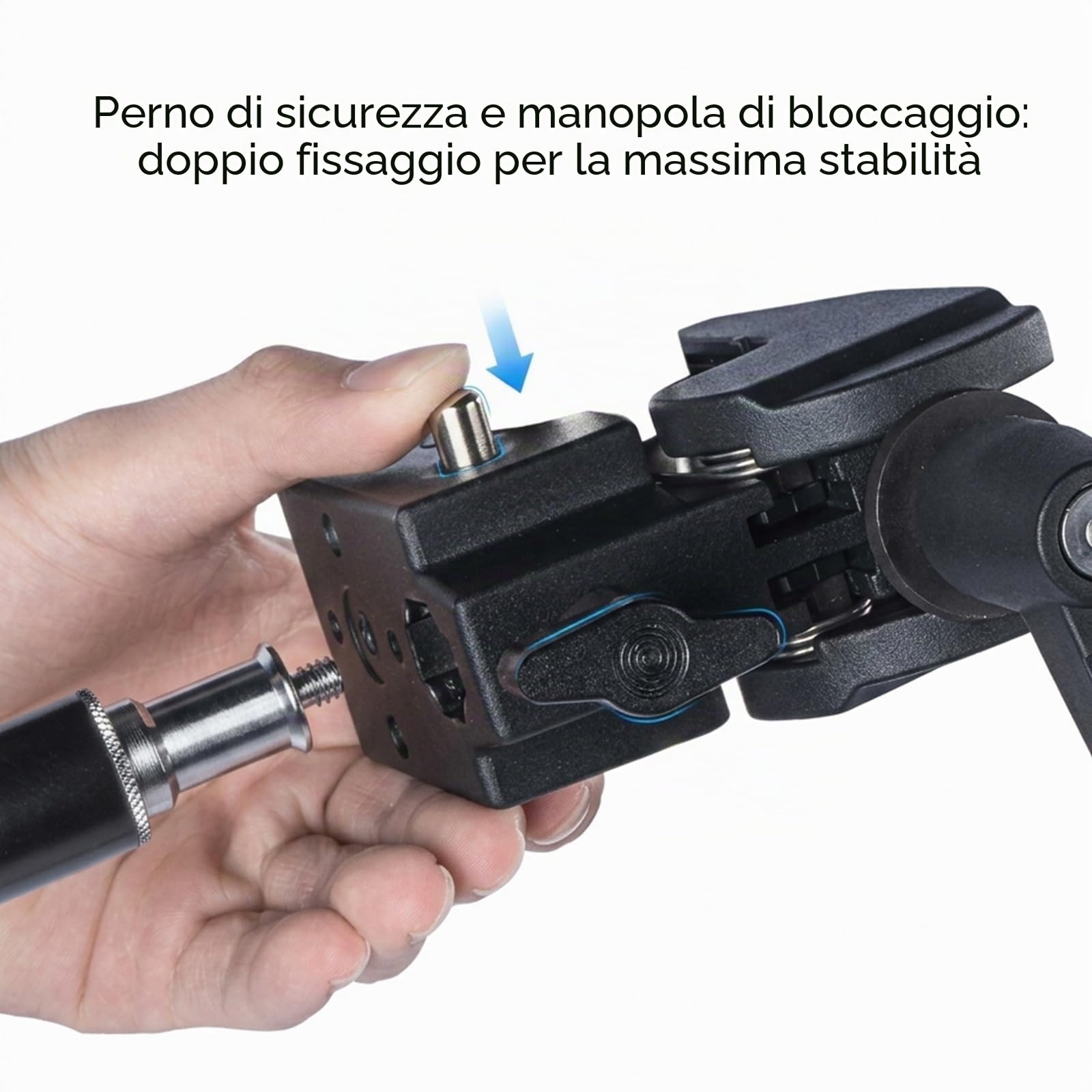 DigitalFoto CART 2 Ganci a L Inox con Super Morsetto