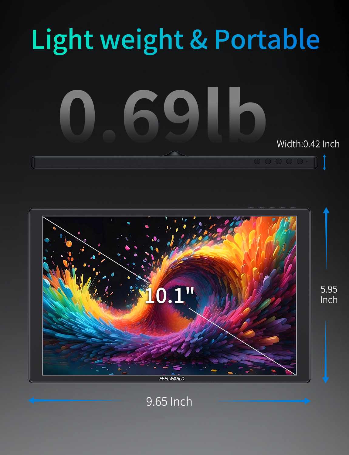 Feelworld D10 Monitor Portatile Touch 10,1 Pollici FHD USB-C HDMI