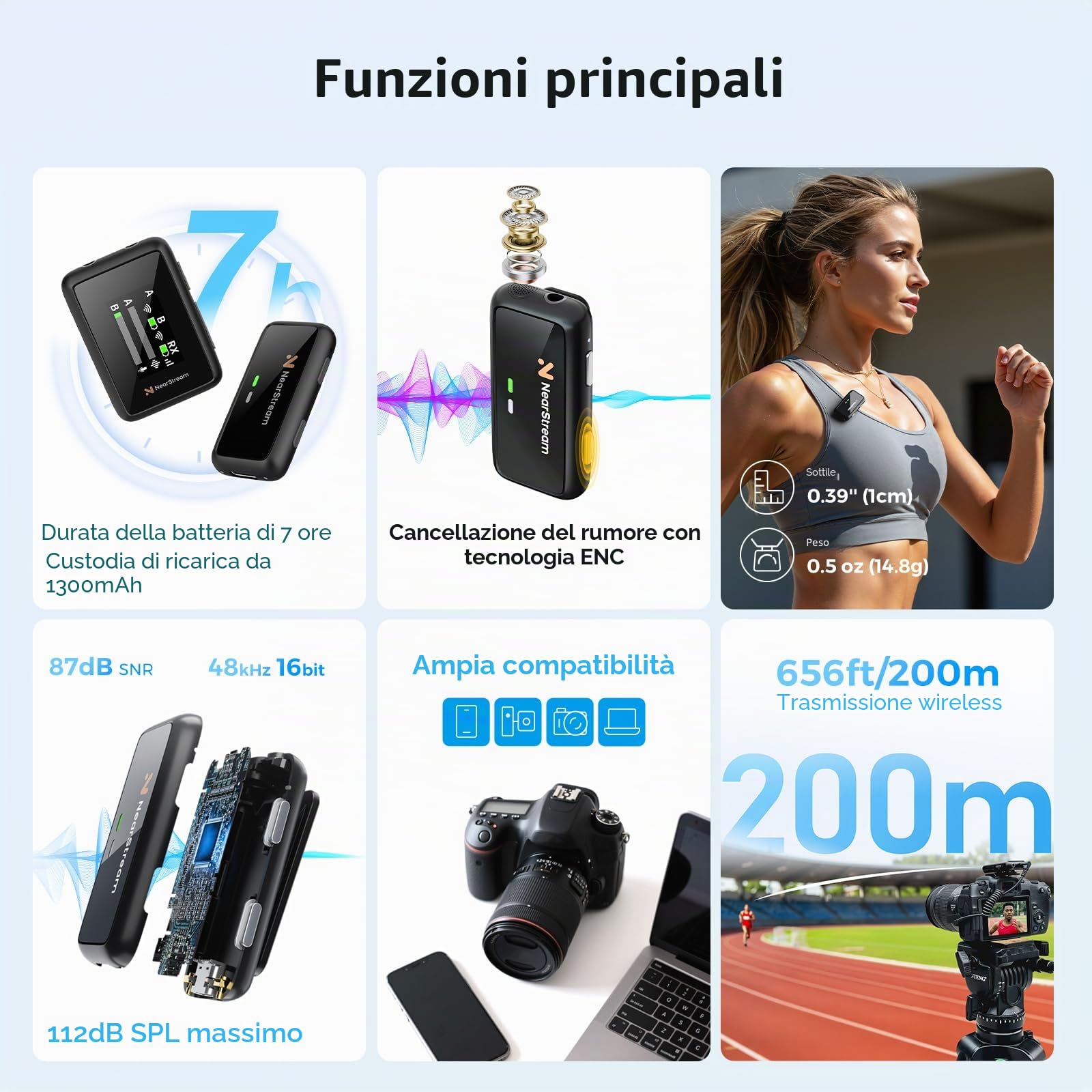 NearStream AWM20T lavalier wireless 200 m con display