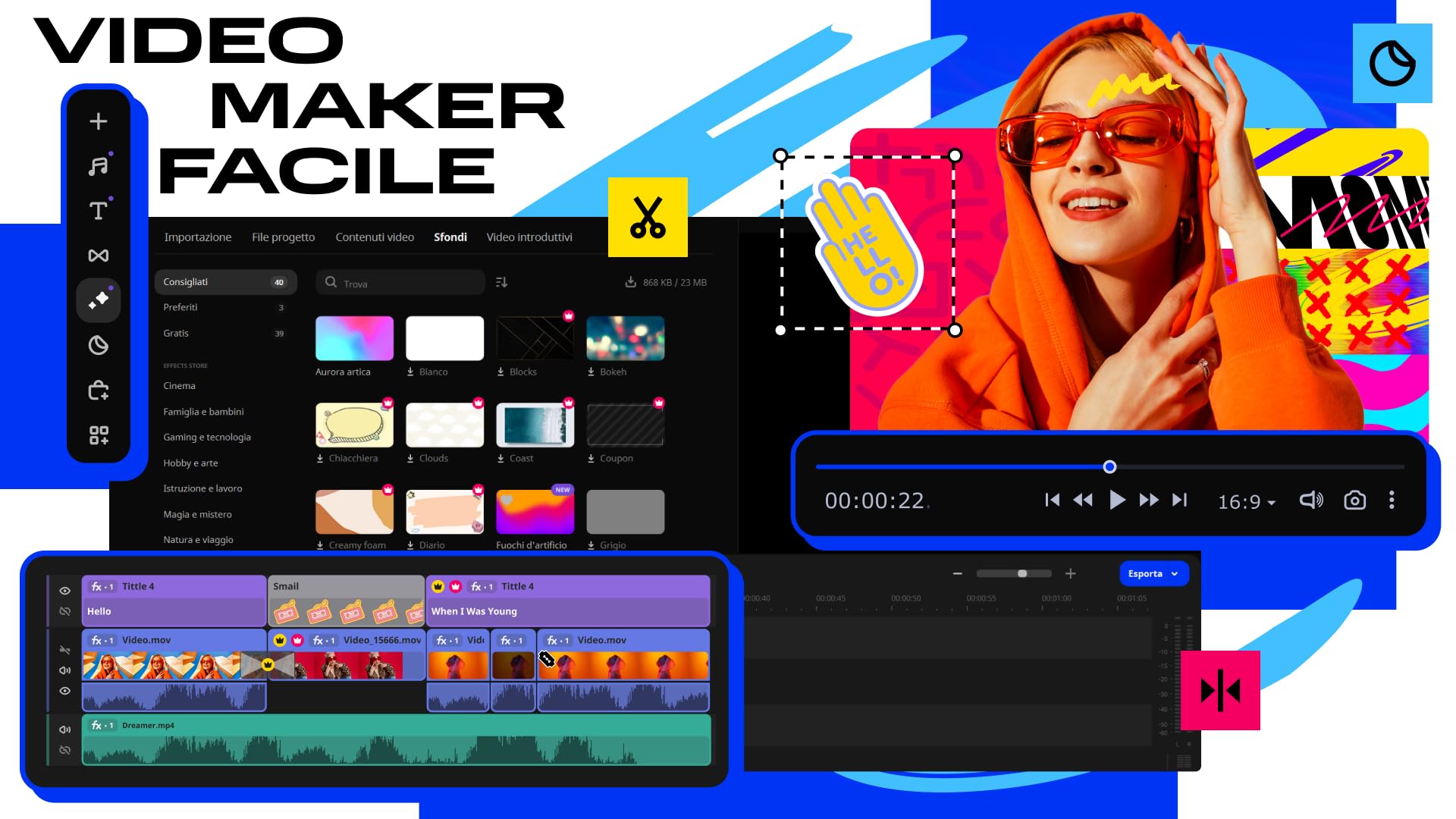 Movavi Video Editor programma montaggio video Mac 1 anno commerciale
