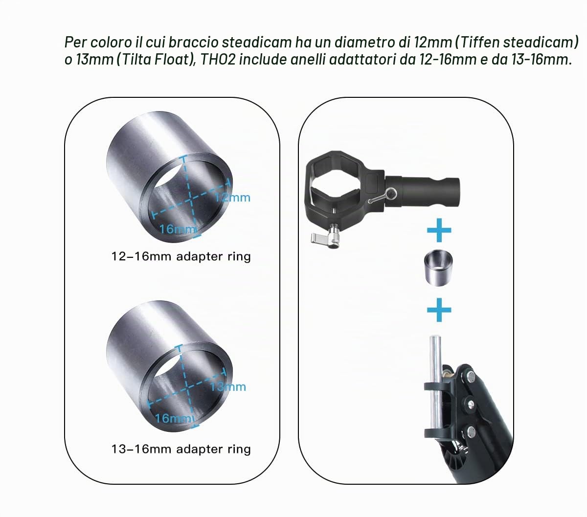 DigitalFoto TH02 Adattatore Gimbal Steadicam Gilet 15 kg
