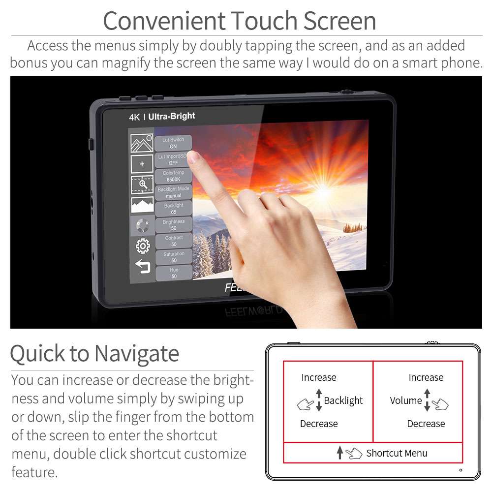 Feelworld LUT7 Monitor Camera Touch 7 Pollici 2200nit Standard