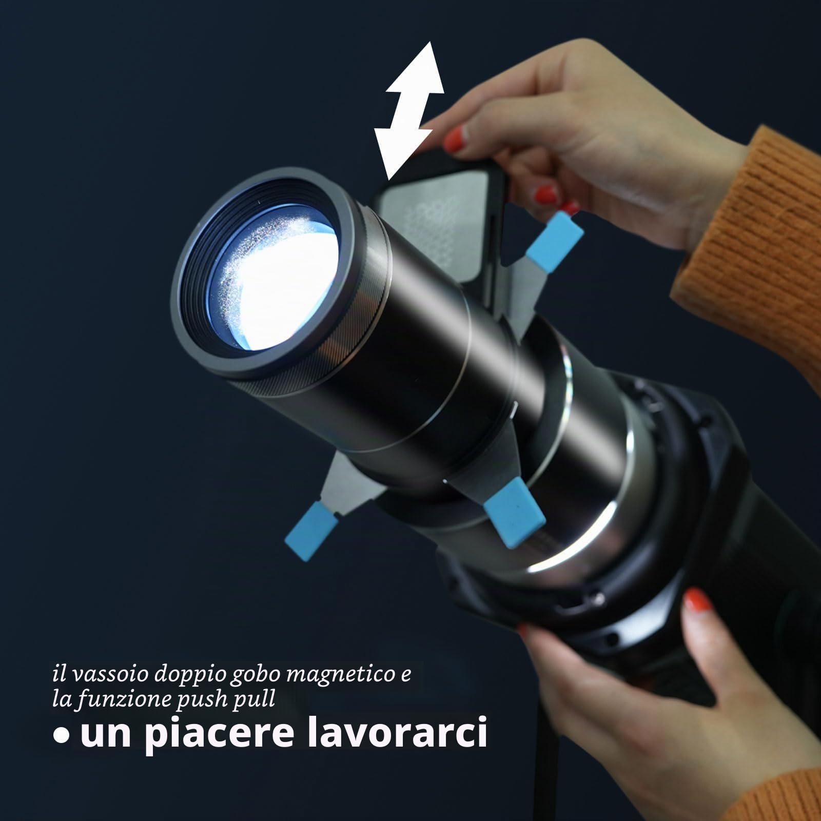 DigitalFoto Light Snoot Bowens proiettore con 39 gobo e 4 filtri