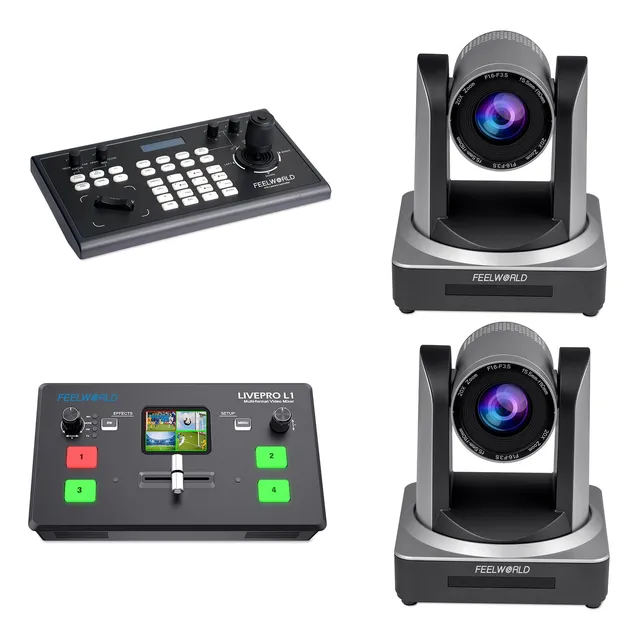 Feelworld Live Stream Set Up KBC10 L1 V1 kit live streaming 2 POE20X