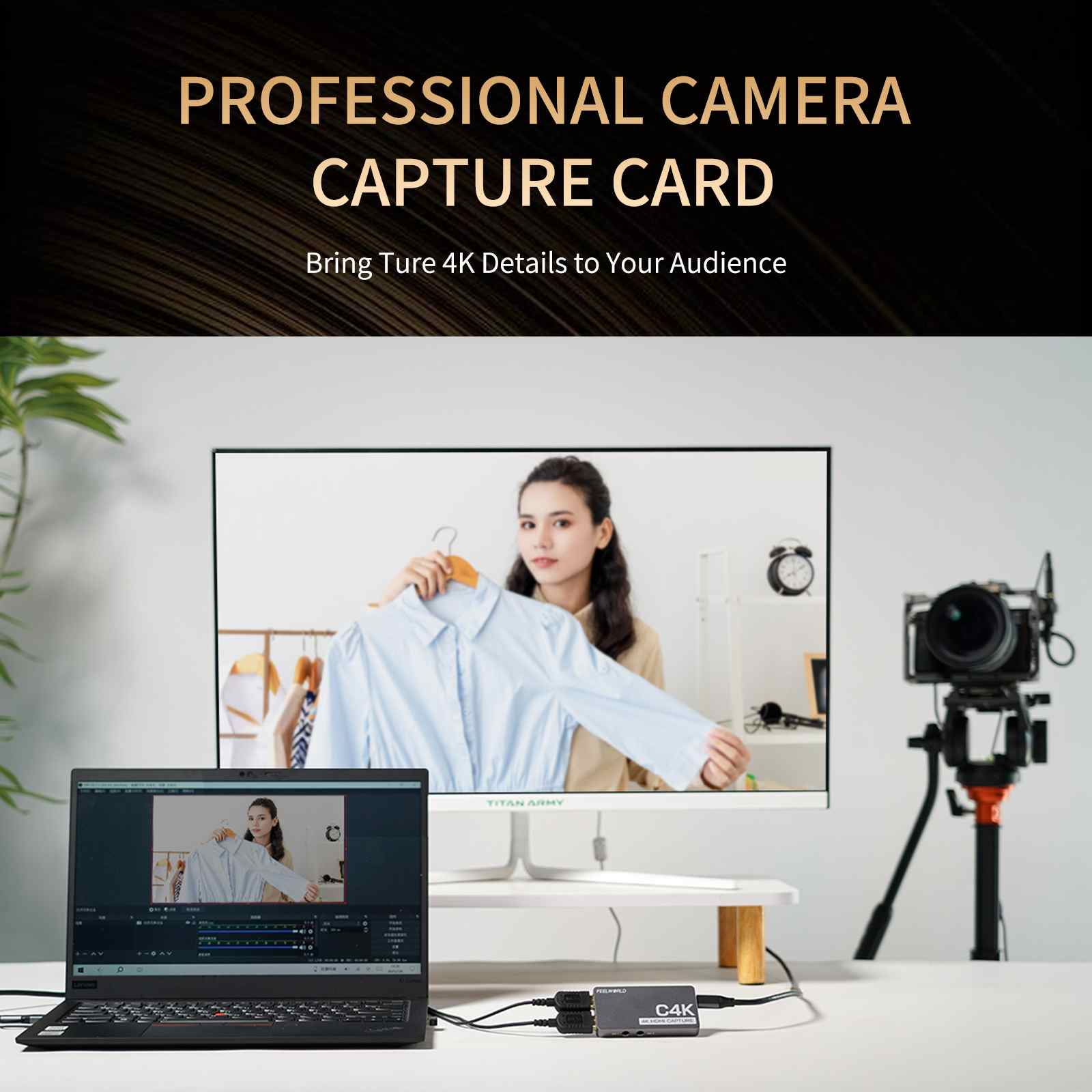 Feelworld C4K Scheda Acquisizione 4K60 HDMI Loop-Out USB-C