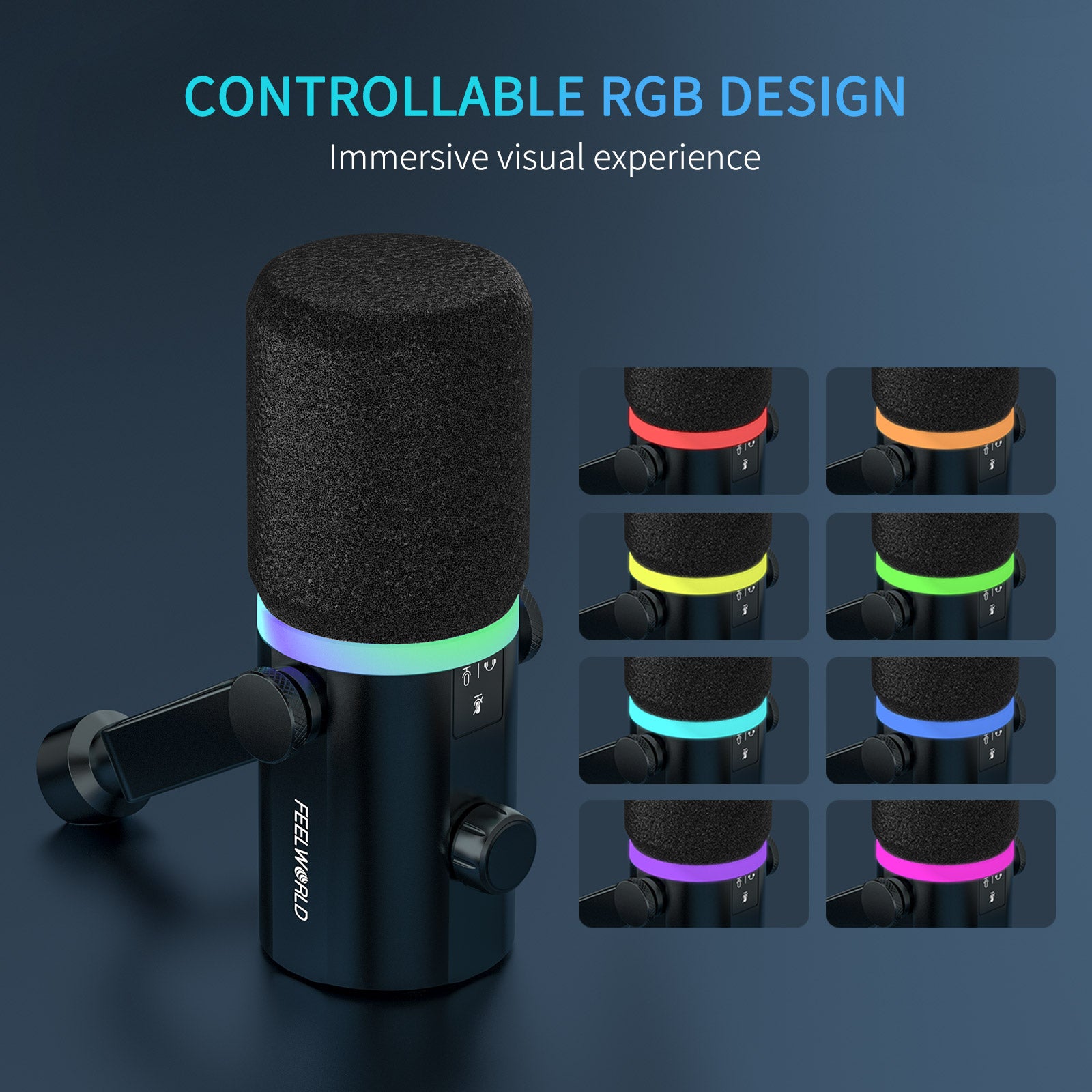 Feelworld PM1 microfono dinamico XLR USB nero con braccio