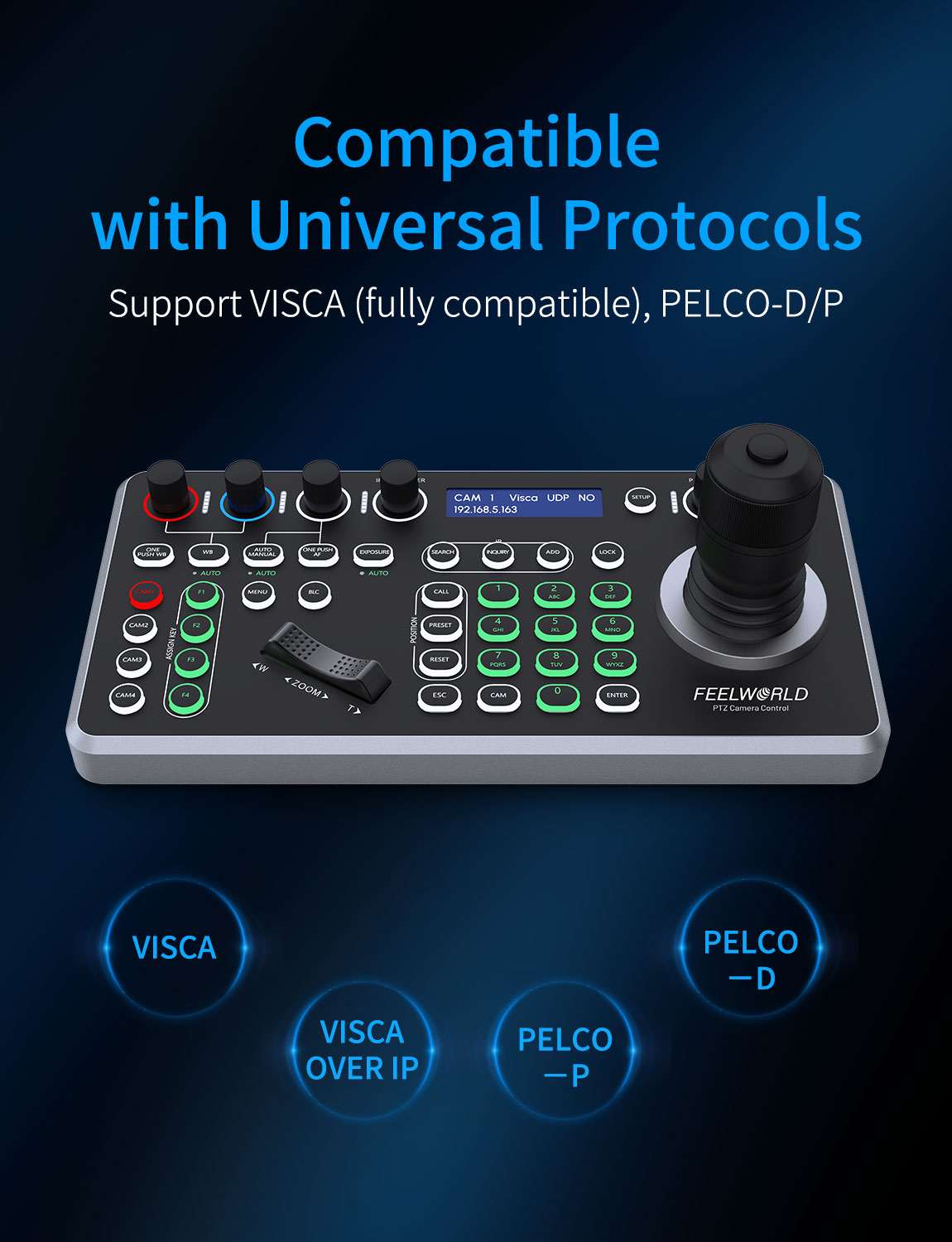 Feelworld KBC20 Controller PTZ Joystick PoE RS485