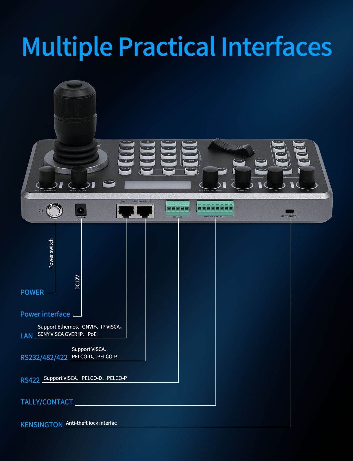 Feelworld KBC20 Controller PTZ Joystick PoE RS485