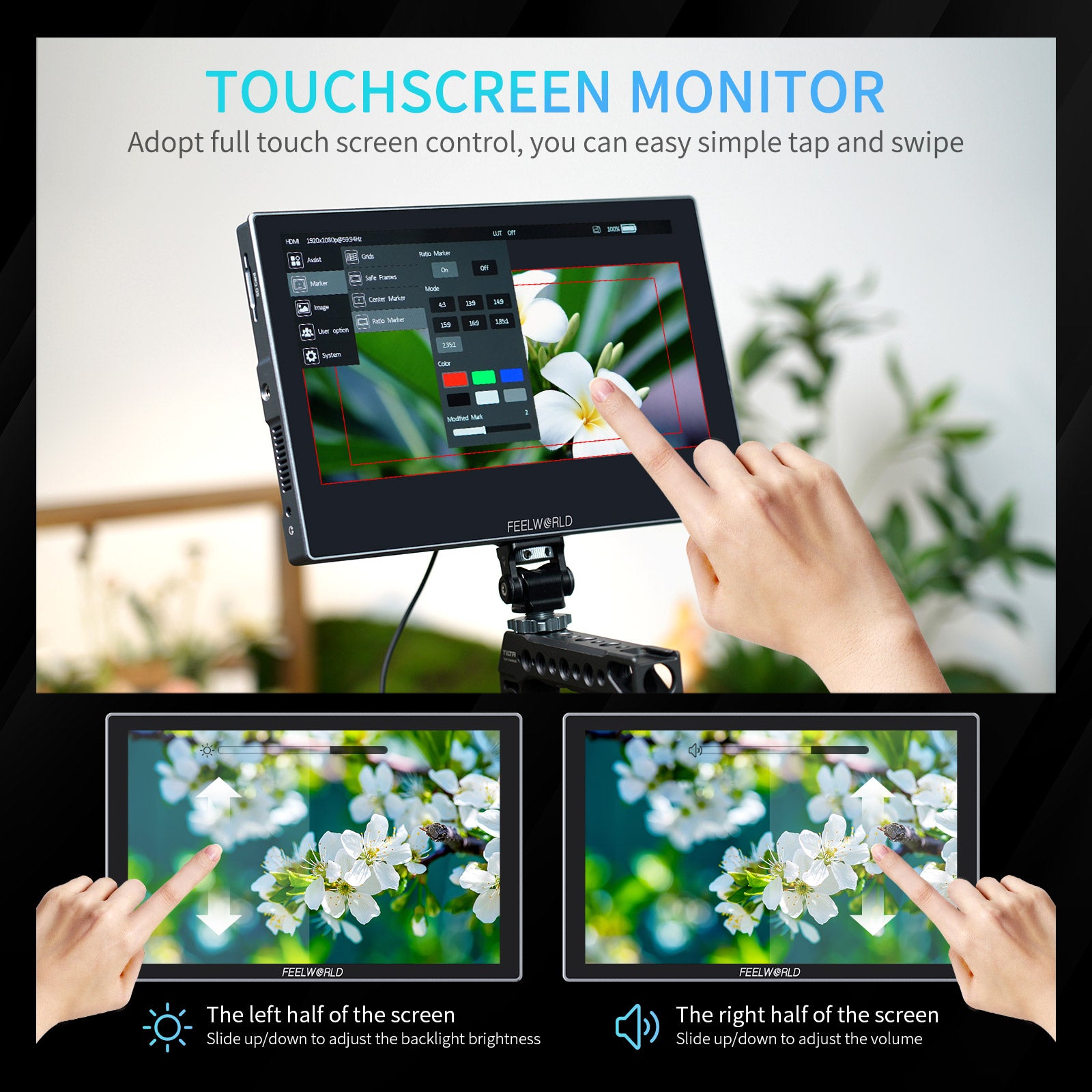 Feelworld S10 Monitor Field Touch 10,1 Pollici 12G SDI 1200nit