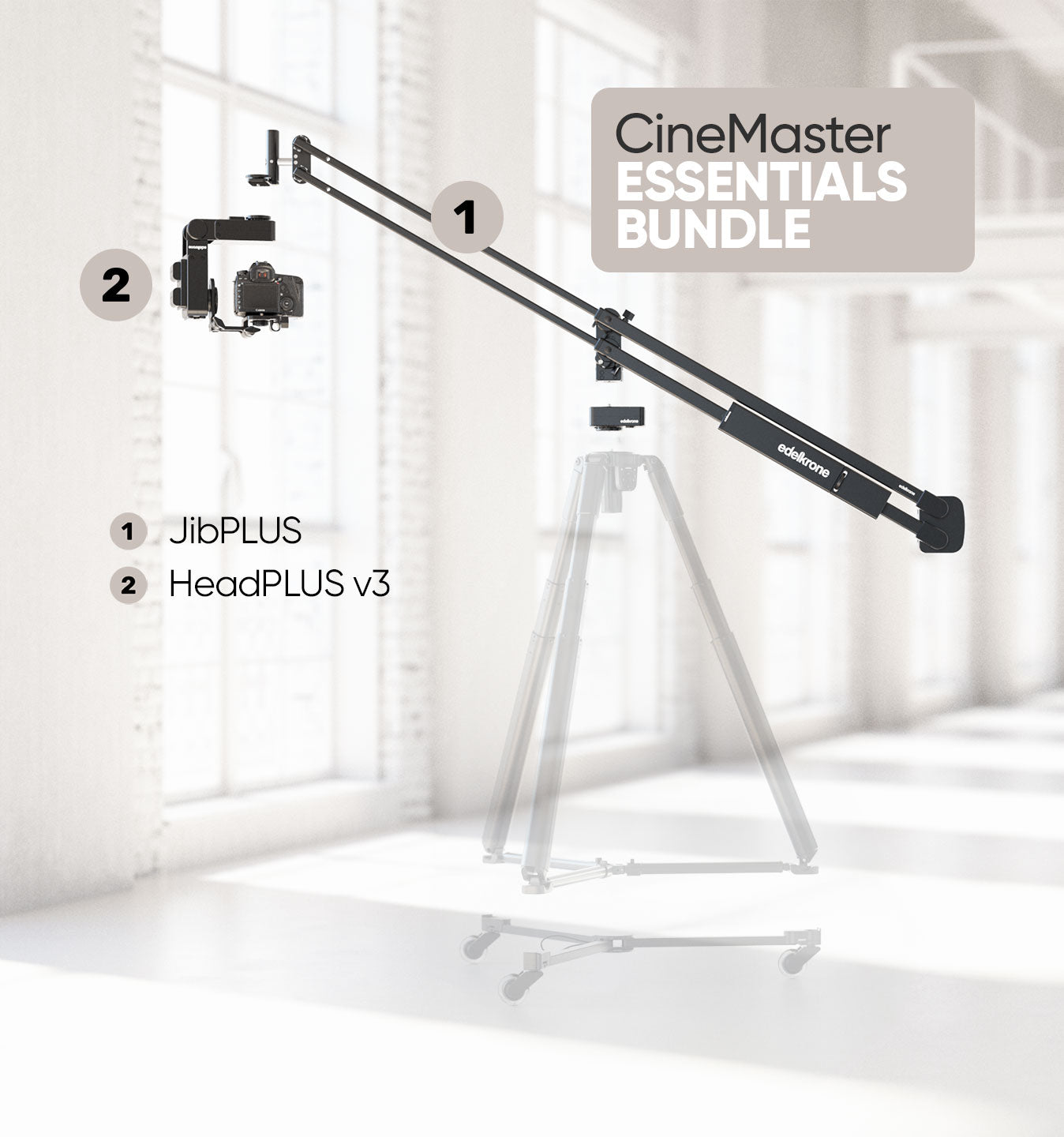 Edelkrone CineMaster Bundle kit JibPLUS HeadPLUS cinema