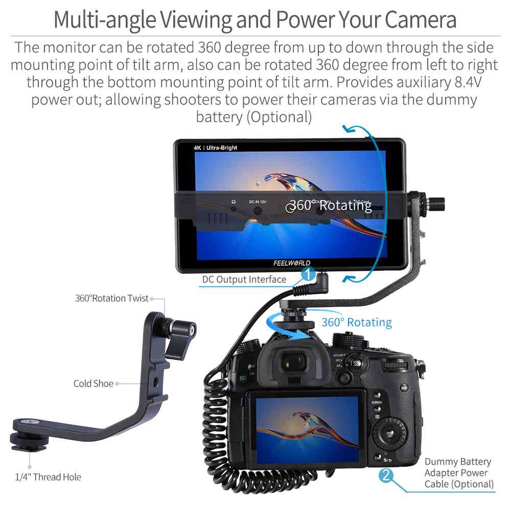 Feelworld LUT6 monitor camera touch 6" 2600nit 4K HDMI HDR