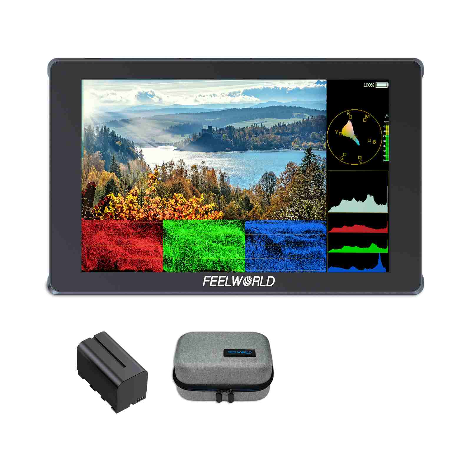 Feelworld F7 PLUS monitor camera 7" touch 1200nit con batteria F750