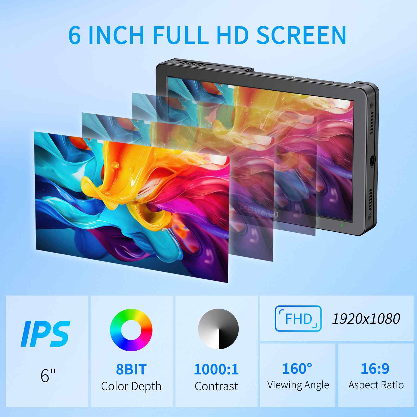 Feelworld T6 monitor camera 6" 4K HDMI IPS alluminio