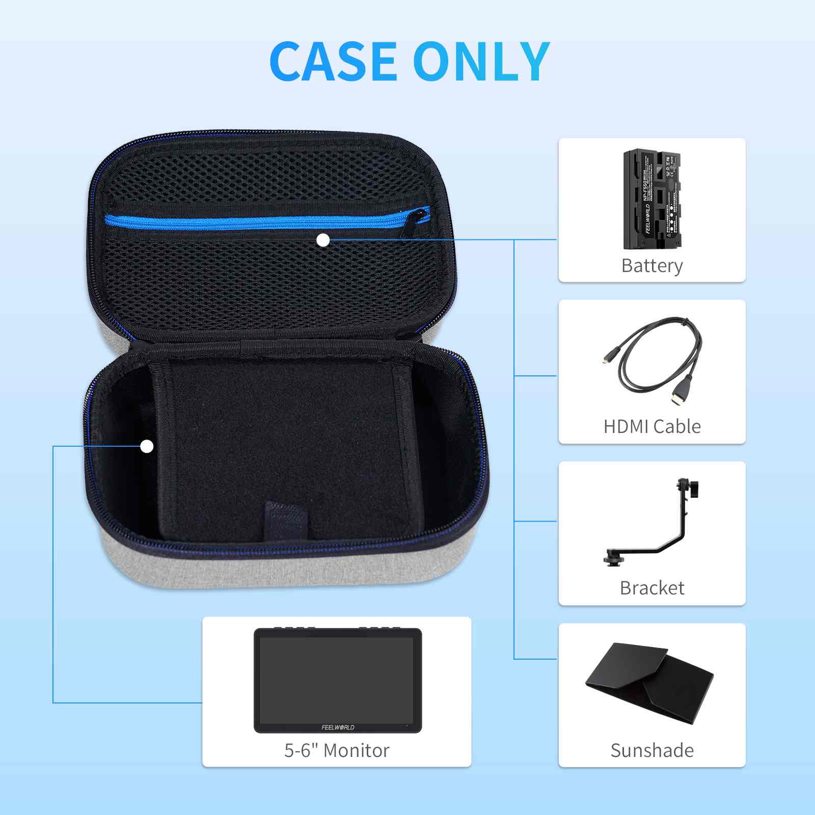 Feelworld Custodia Monitor Field 5-6 Pollici DSLR Trasporto