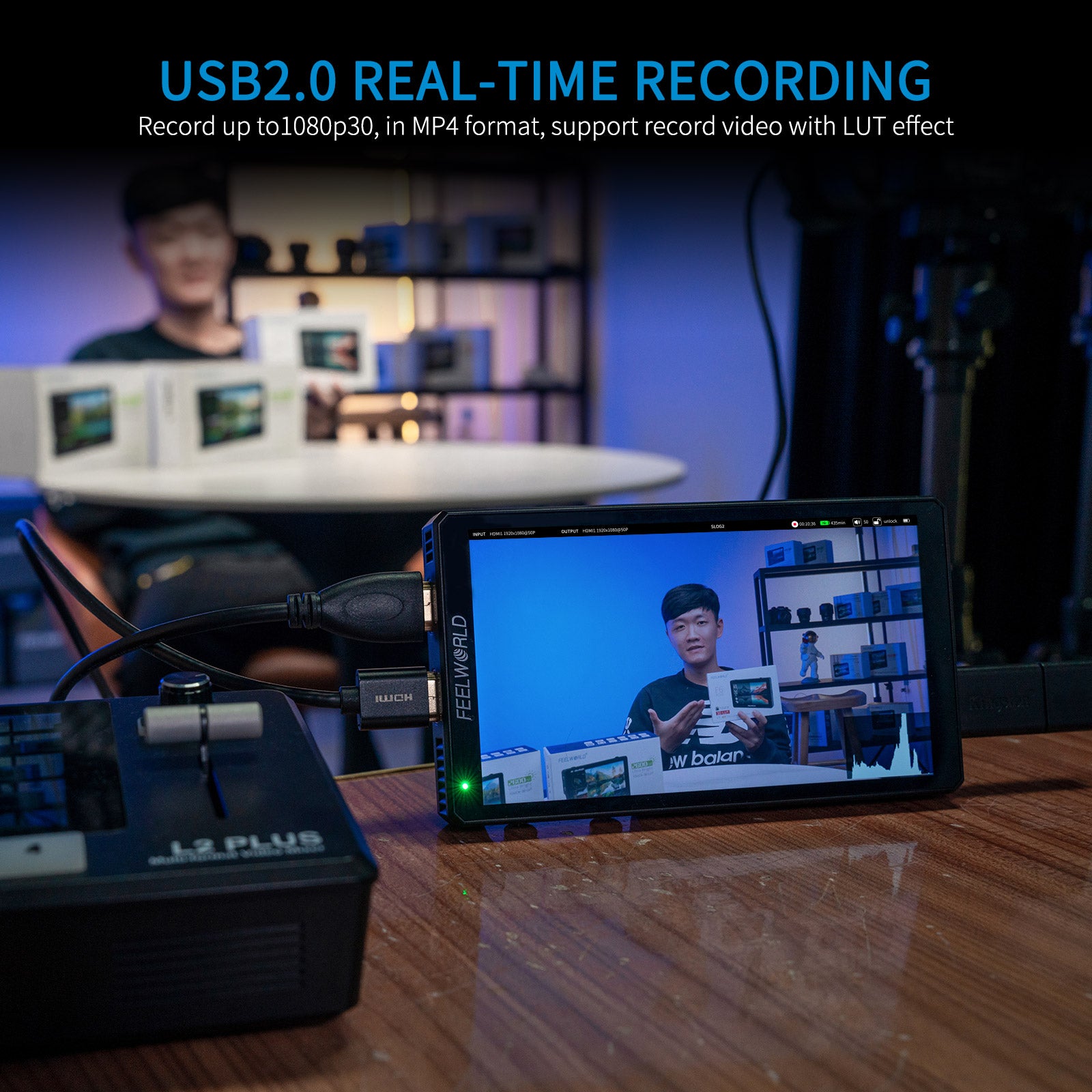 Feelworld CUT6 Monitor Camera 6" Recorder USB 1080p Touch