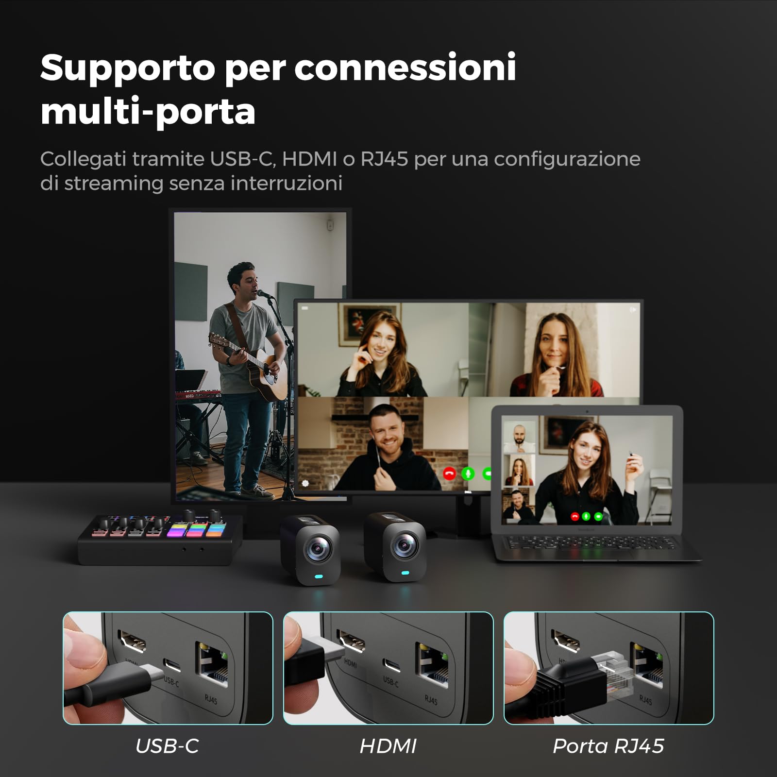 NearStream VM20 Telecamera Streaming 4K Zoom Ibrido 40x