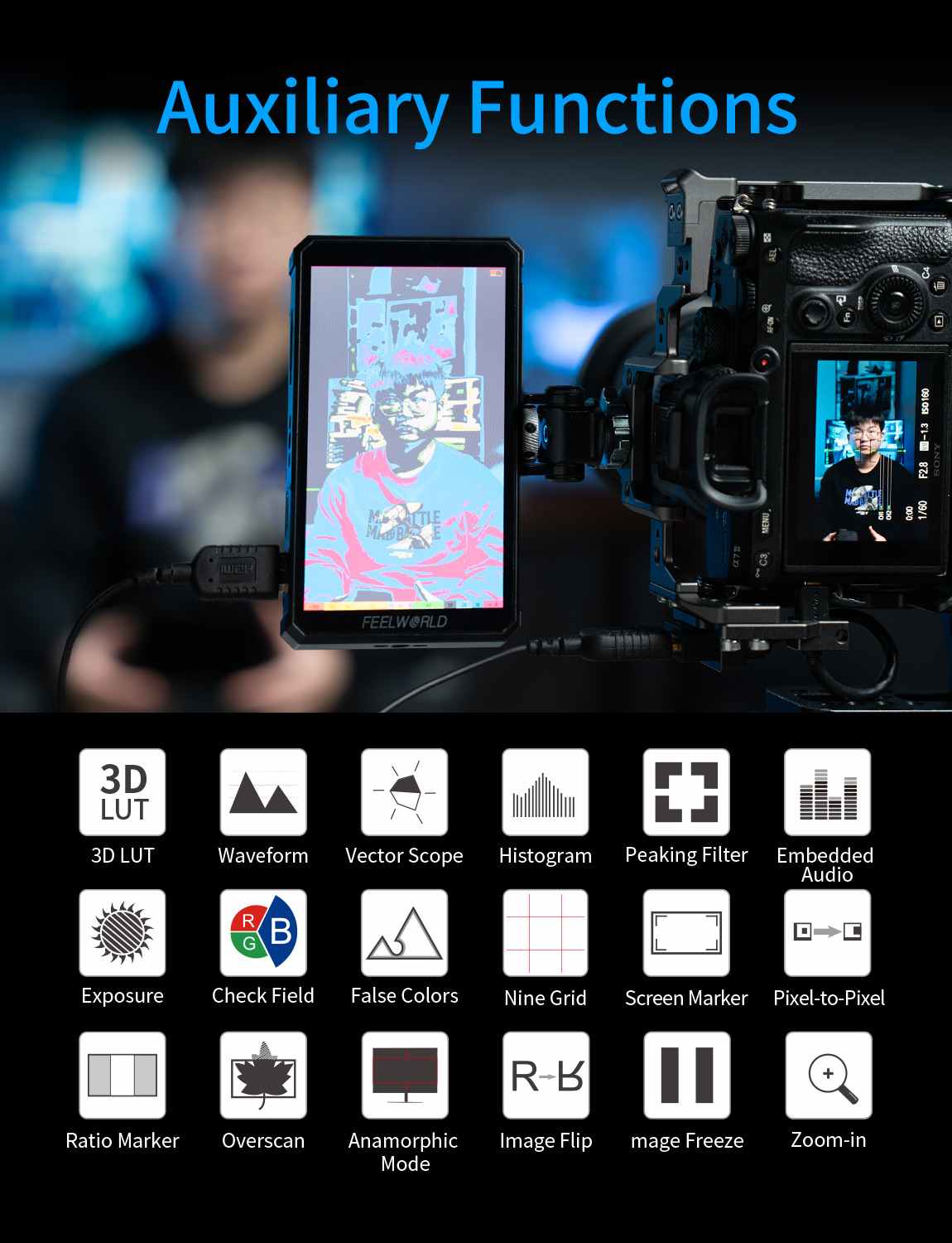 Feelworld PS6 Monitor Camera 5.5" OLED Touch Verticale F550