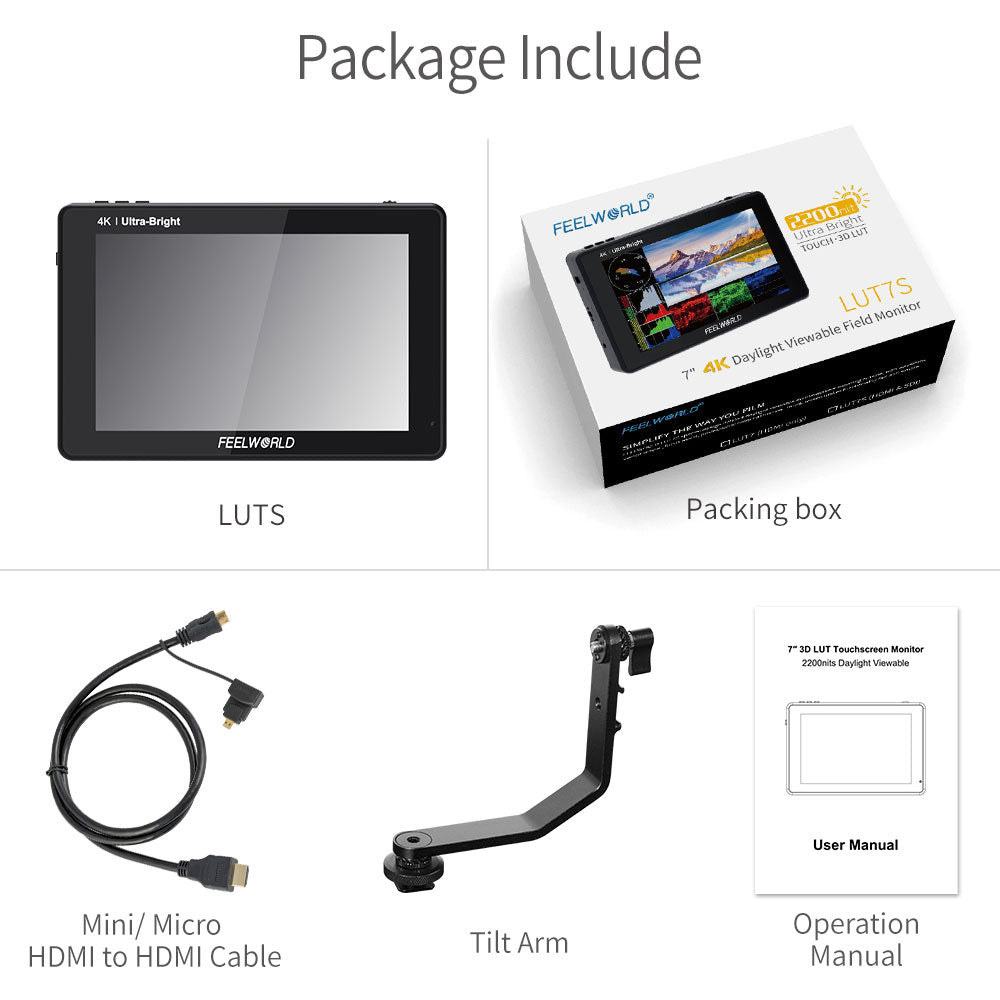 Feelworld LUT7S 7" Monitor Camera Touch 2200nit SDI 4K