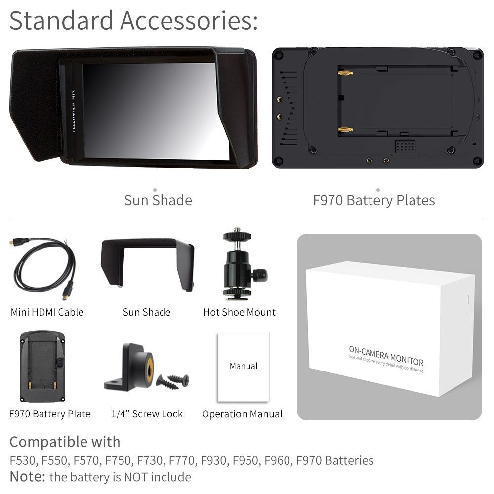 Feelworld FW450 Monitor Camera 4.5" HDMI 4K 1280x800 Peaking