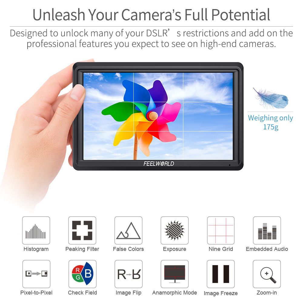 Feelworld S55 V3 6" Monitor Camera HDMI 4K 3D LUT 450nit