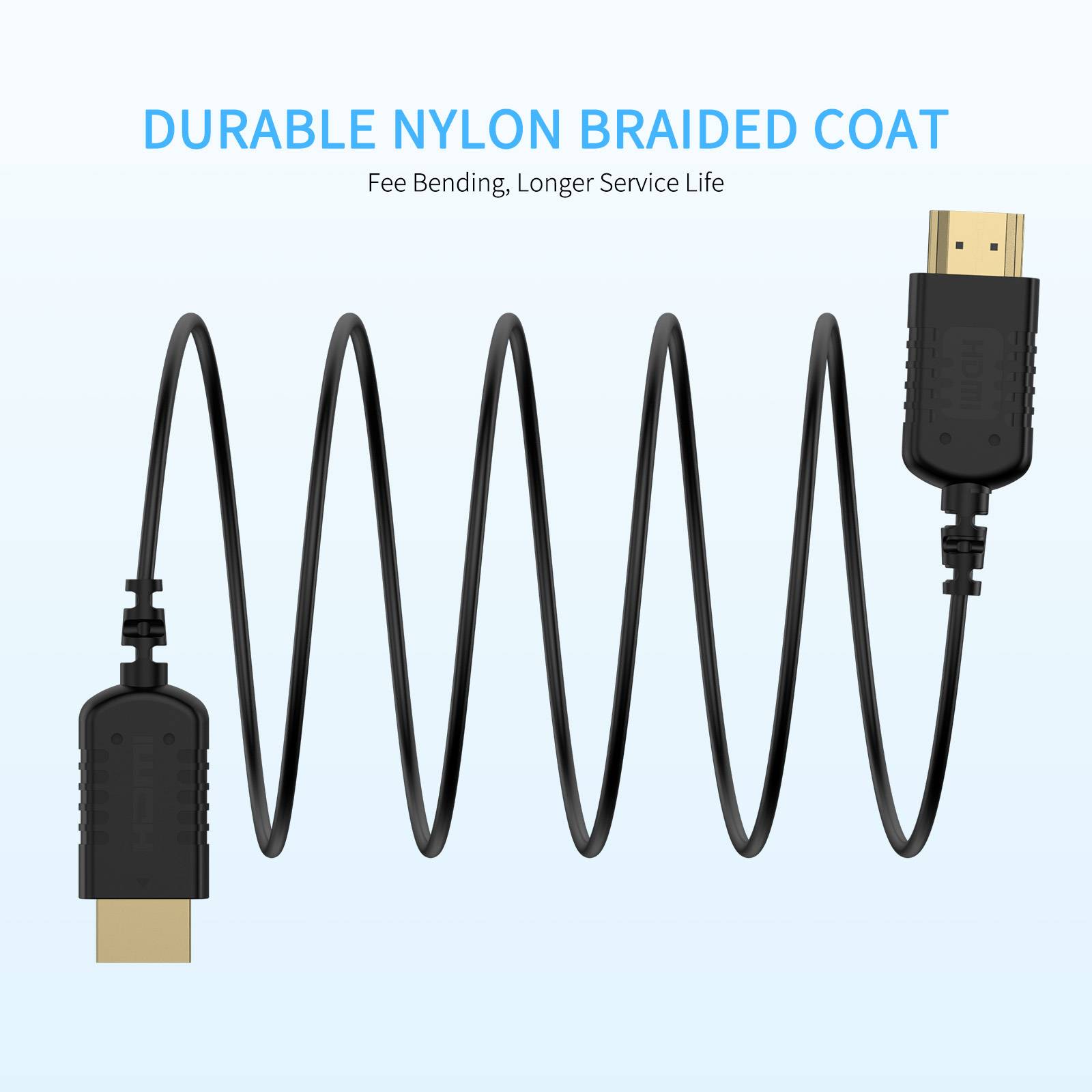 Feelworld Cavo HDMI Ultra Sottile 4K 60Hz 90cm