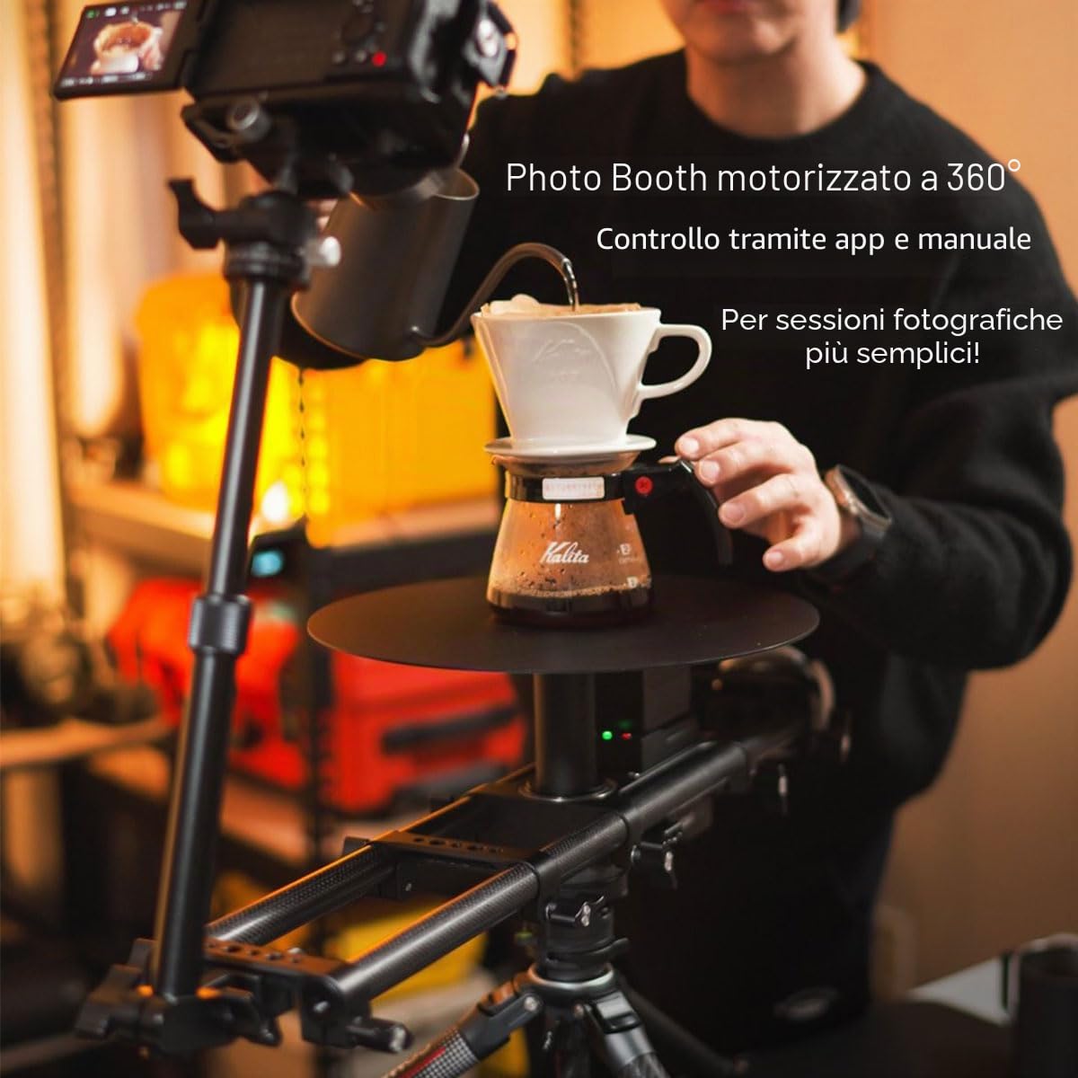 DigitalFoto Photo Booths piattaforma 360 motorizzata app carbonio