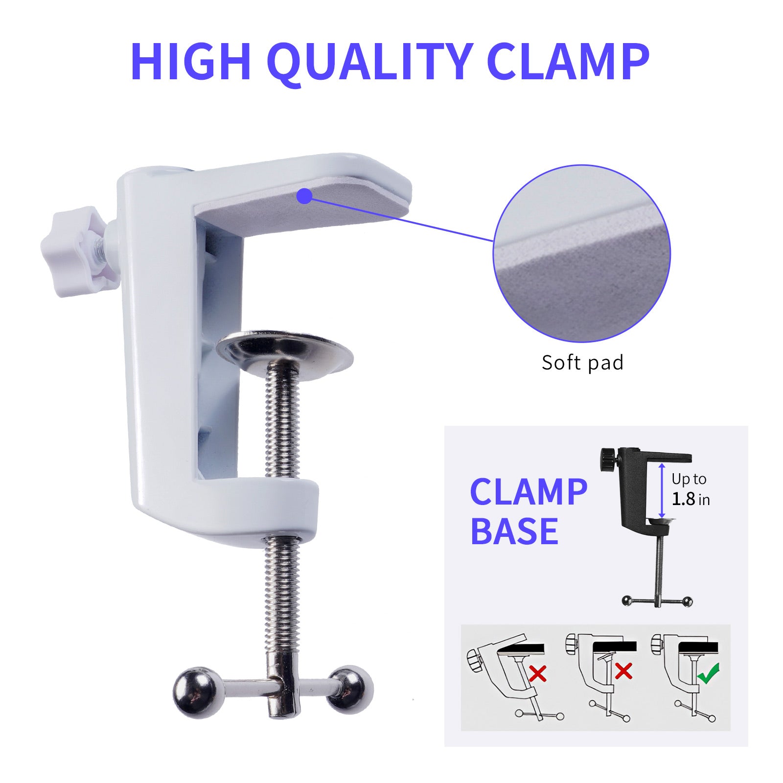 Feelworld AMS1 Braccio Microfono Bianco per PM1 Dinamico